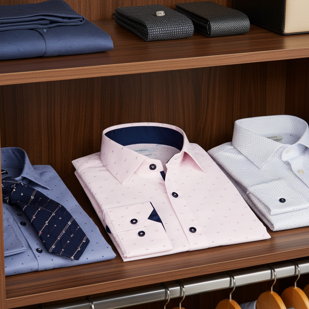 George Button-Up Shirt With Contrast Details // Pink // Contemporary Fit (Regular)