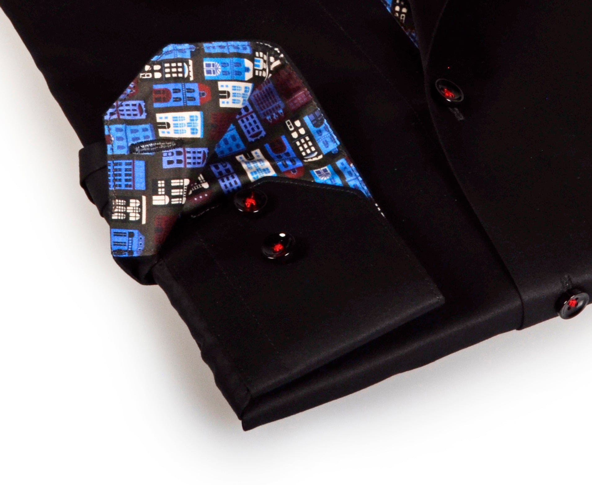 Barney Button-Down Shirt With Contrast Details // Black // Contemporary Fit (Regular) LEVINAS® Official