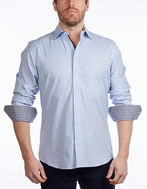 Button-Up Shirt // - Contemporary Fit - Contrast trimming - final sale LEVINAS® Official