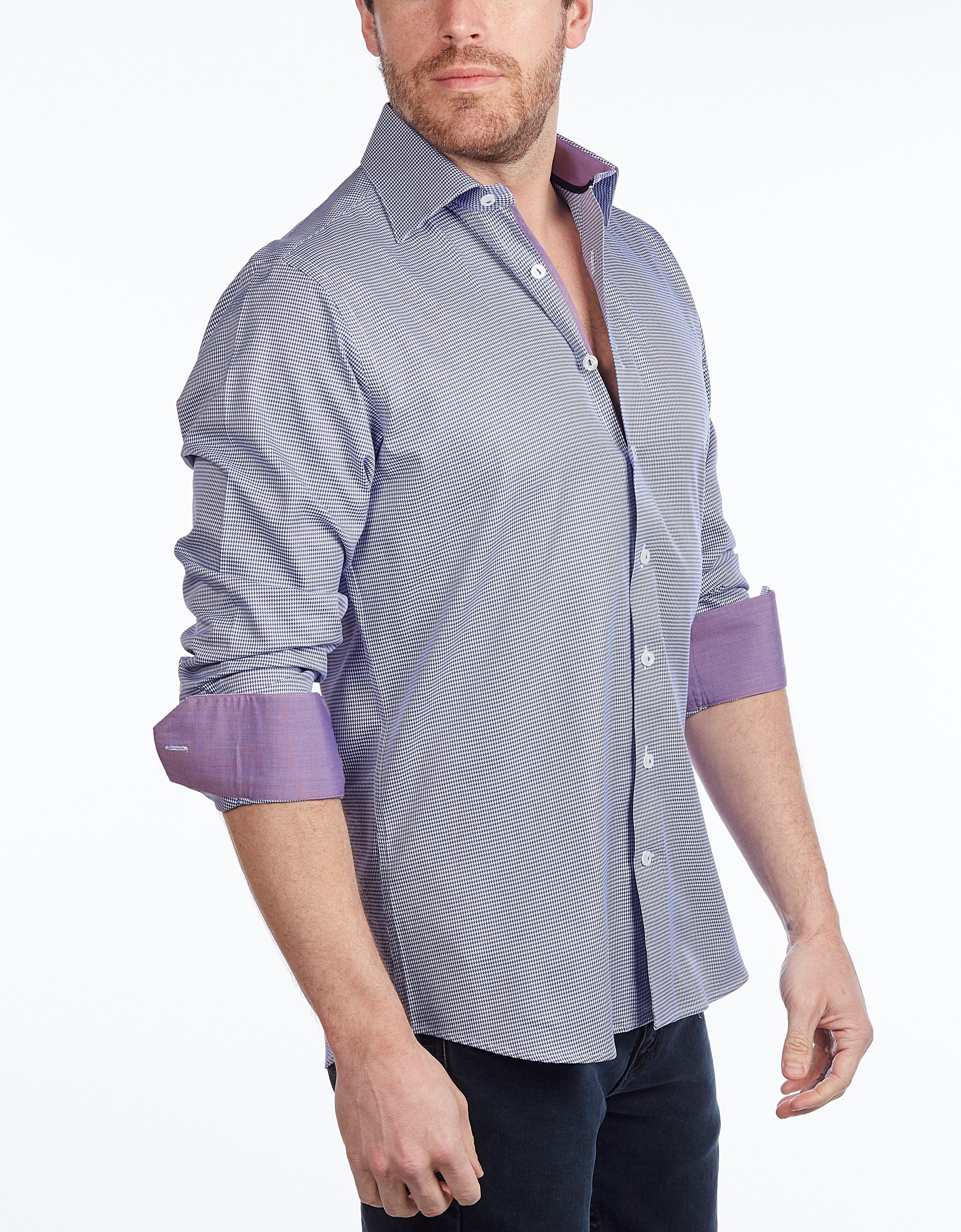 Button-Up Shirt // - Contemporary Fit - contrast trimming- final sale LEVINAS® Official