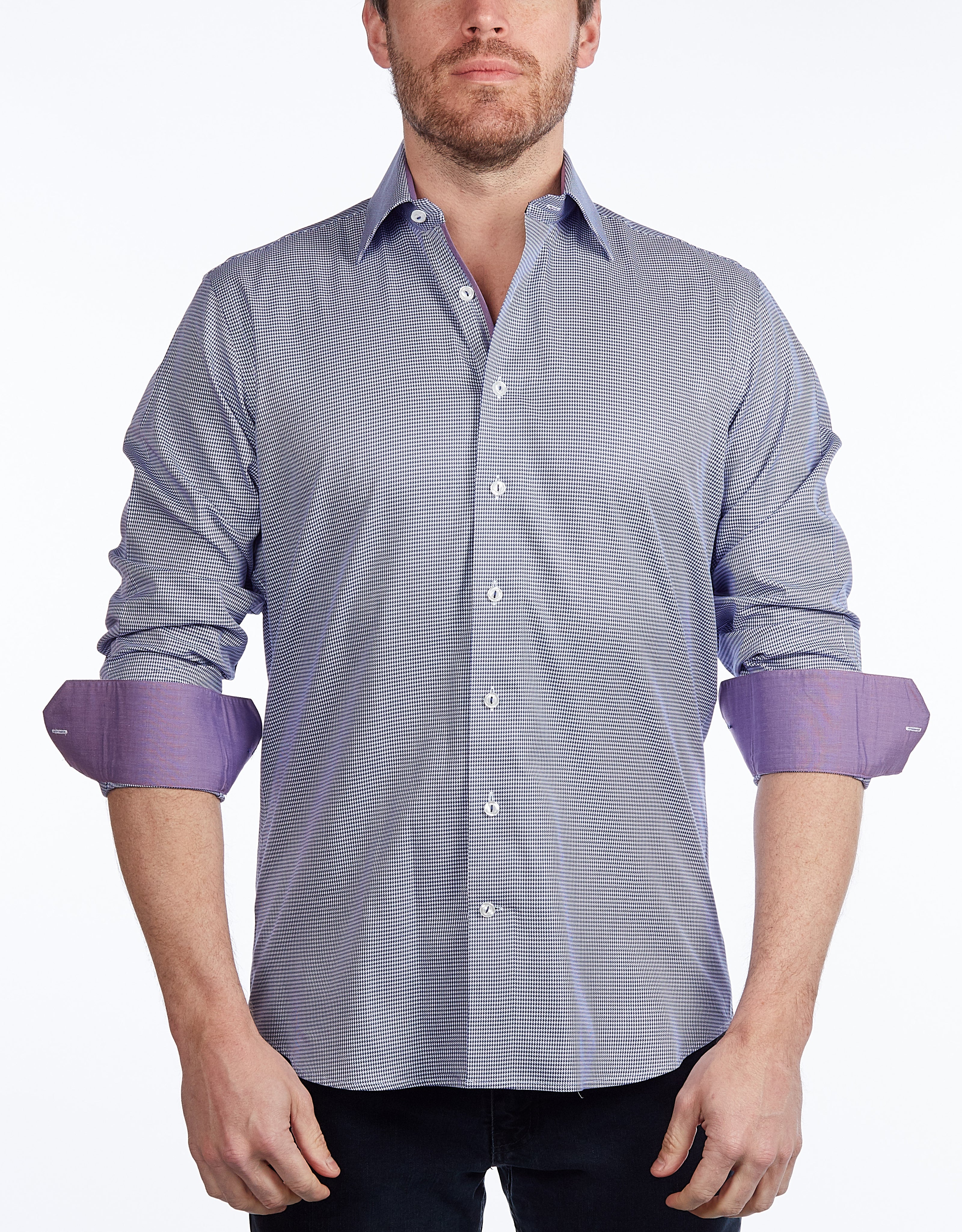 Button-Up Shirt // - Contemporary Fit - contrast trimming- final sale LEVINAS® Official