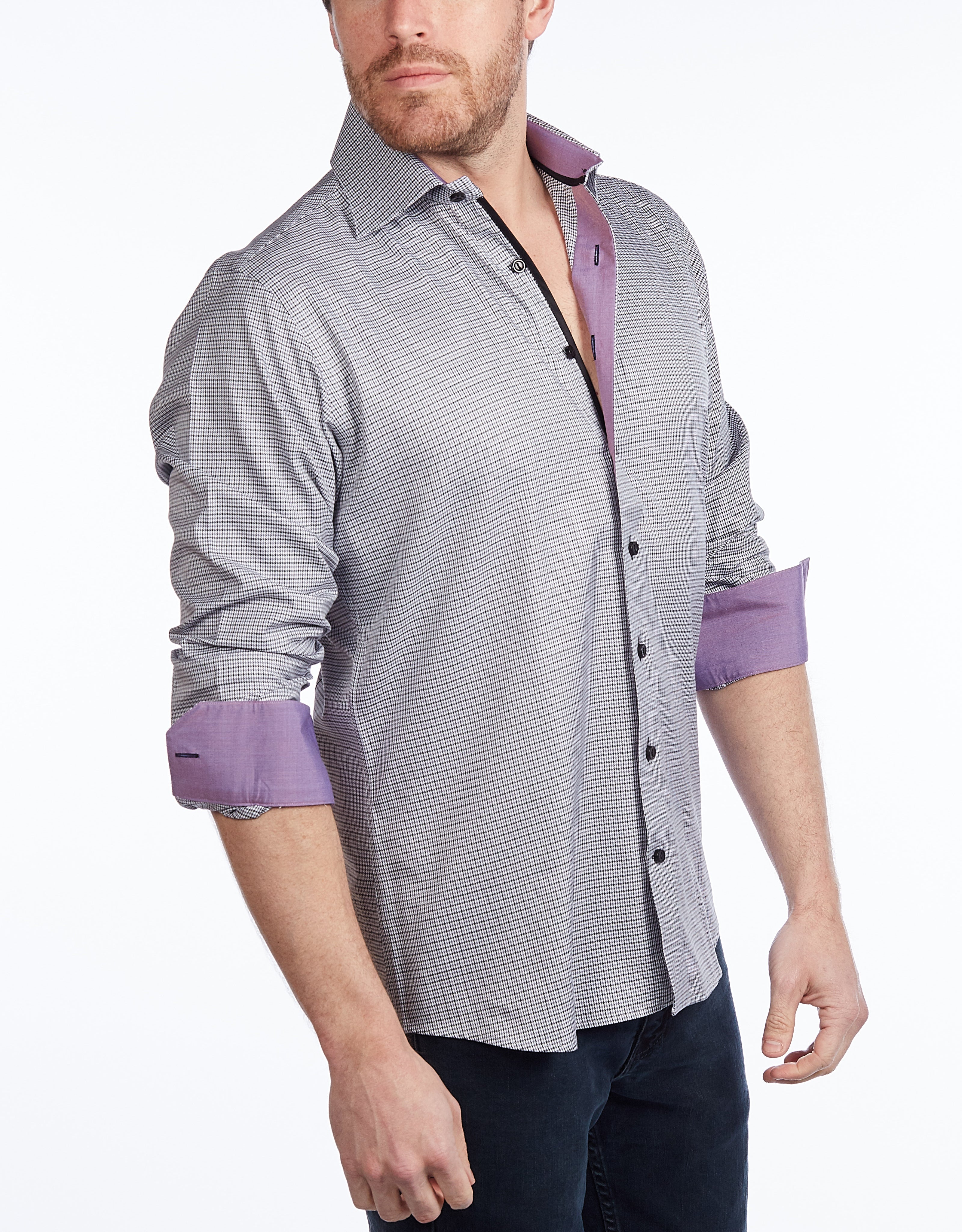 Button-Up Shirt // - Contemporary Fit - contrast trimming - final sale LEVINAS® Official