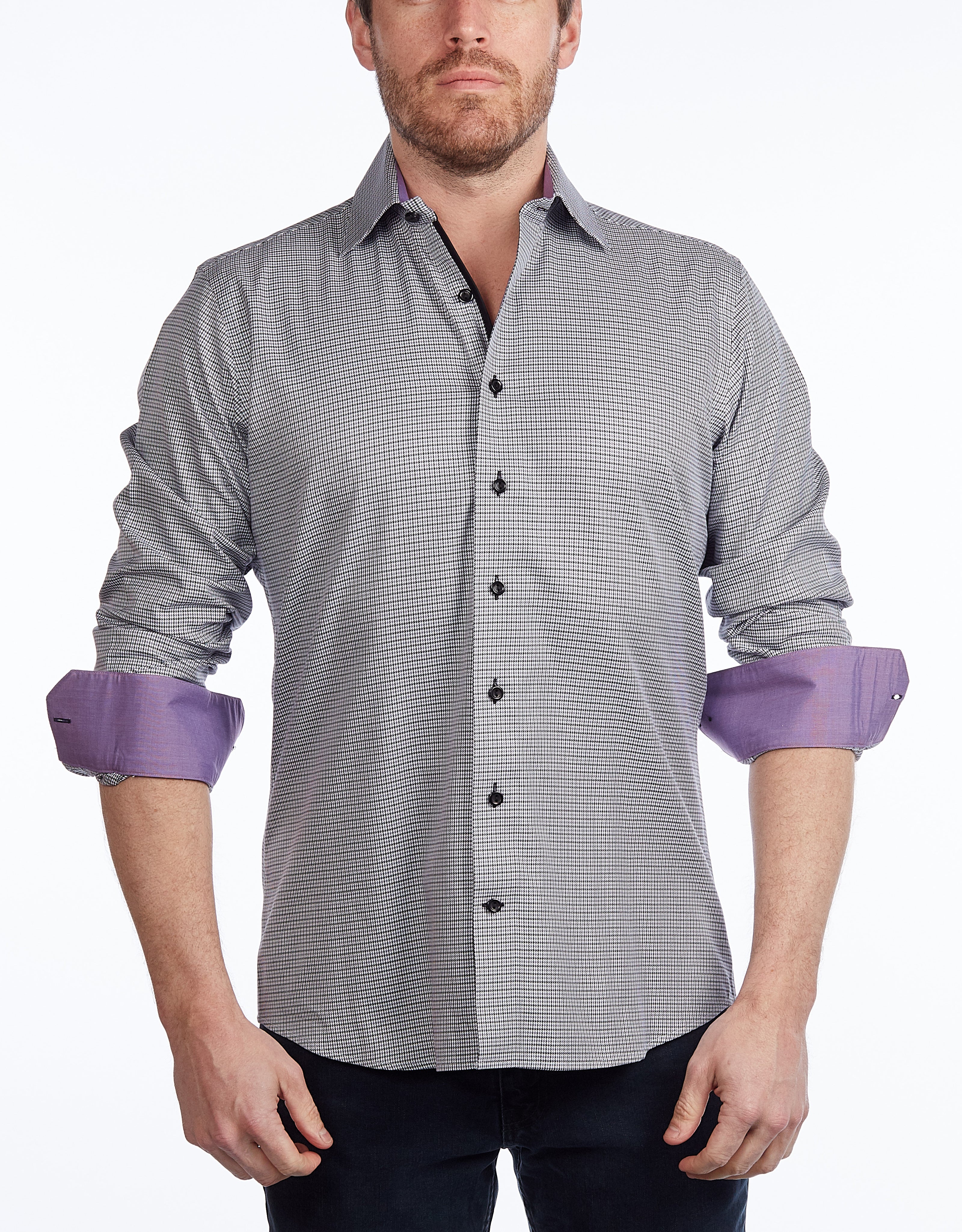 Button-Up Shirt // - Contemporary Fit - contrast trimming - final sale LEVINAS® Official