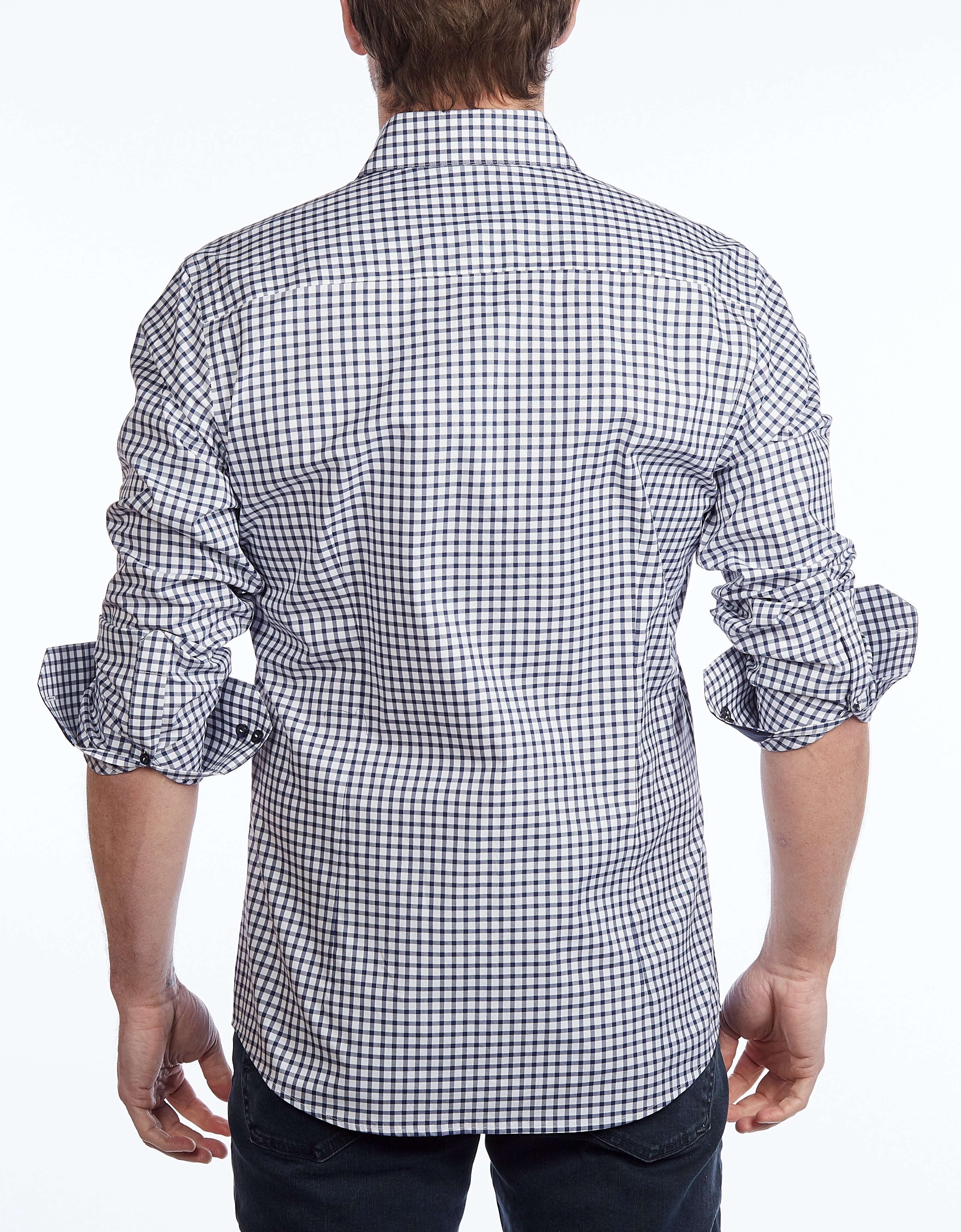 Button-Up Shirt // - Contemporary Fit - contrast trimming- final sale LEVINAS® Official