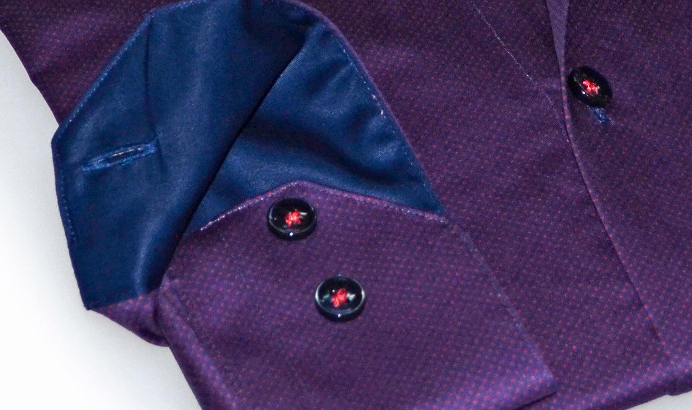 Derek Button-Down Shirt With Contrast Details // Burgundy // Contemporary Fit (Regular) LEVINAS® Official