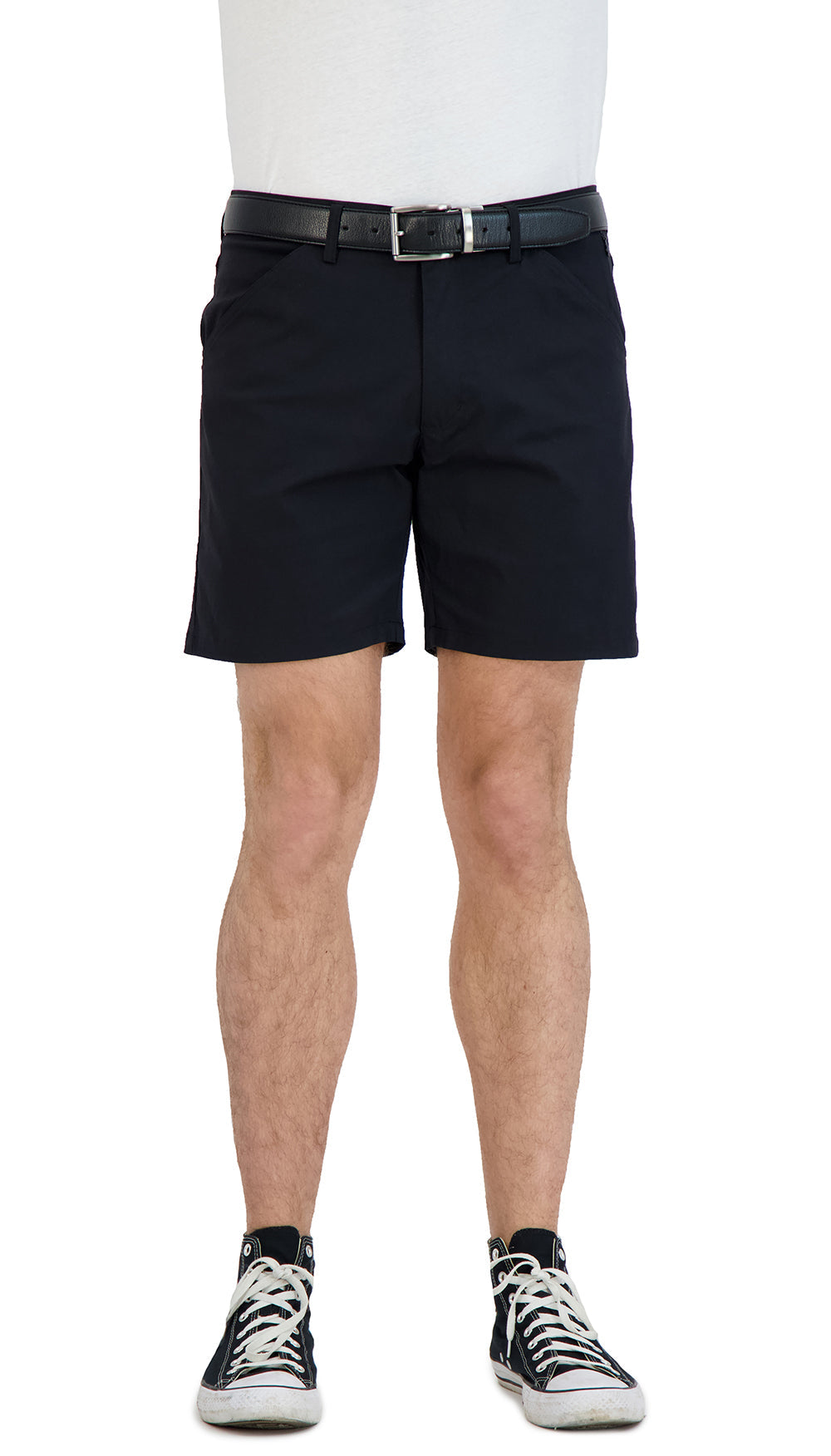 Everyday Stretch Shorts with a Comfortable Built-In Liner - Business Casual Style- Black LEVINAS® Official