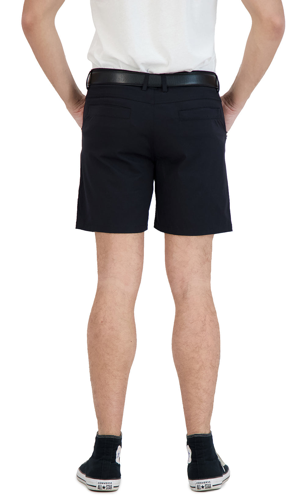 Everyday Stretch Shorts with a Comfortable Built-In Liner - Business Casual Style- Black LEVINAS® Official