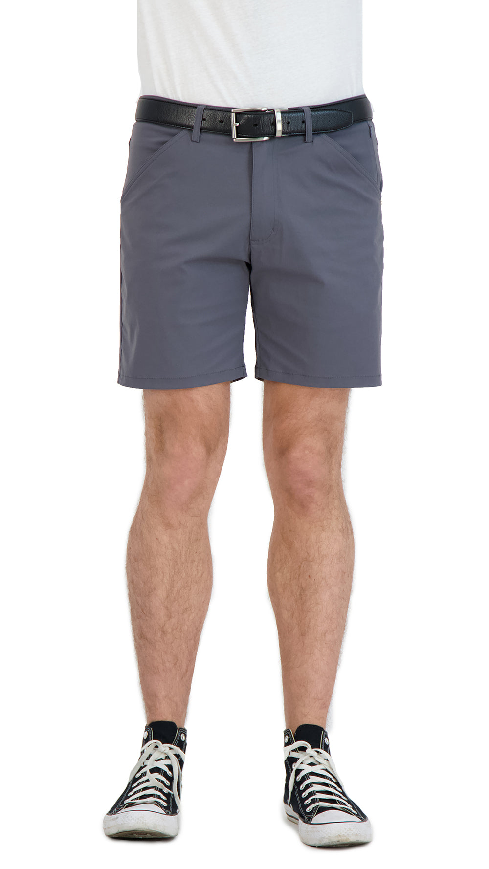 Everyday Stretch Shorts with a Comfortable Built-In Liner - Business Casual Style- Grey LEVINAS® Official