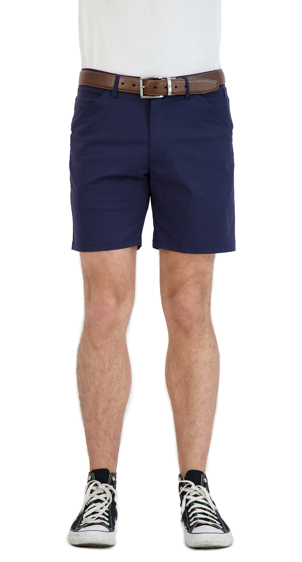 Everyday Stretch Shorts with a Comfortable Built-In Liner- Business Casual Style- Navy LEVINAS® Official