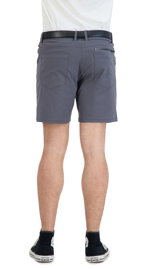 Everyday Stretch Shorts with a Comfortable Built-In Liner - Denim Style- Grey LEVINAS® Official 