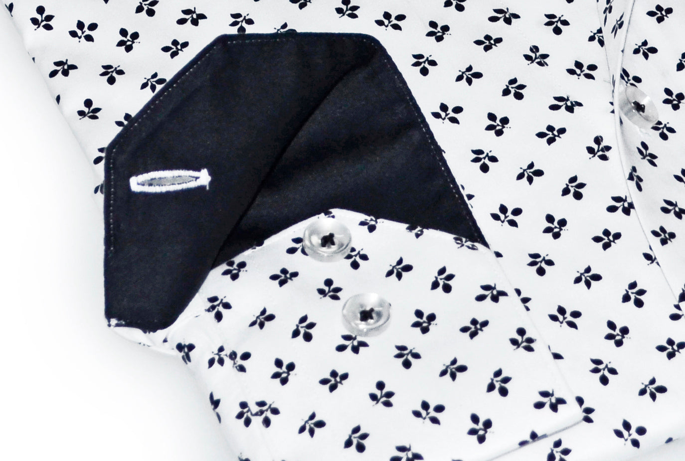 Jerry S Button-Down Shirt With Contrast Details // White+Black // Contemporary Fit (Regular) LEVINAS® Official