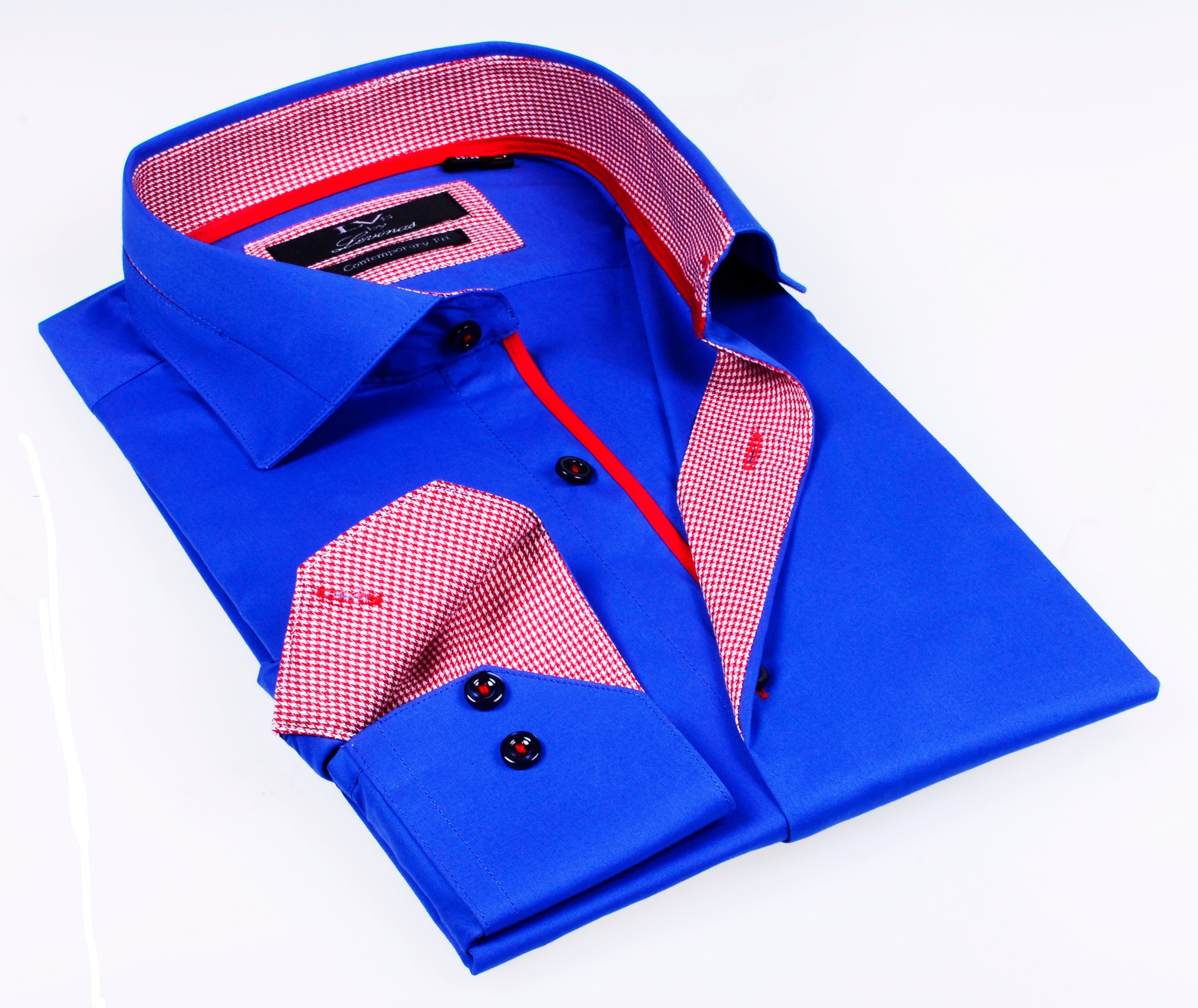 LVS Shirts - Button-Up Shirt - Contemporary Fit - Contrast trimming - final sale LEVINAS® Official