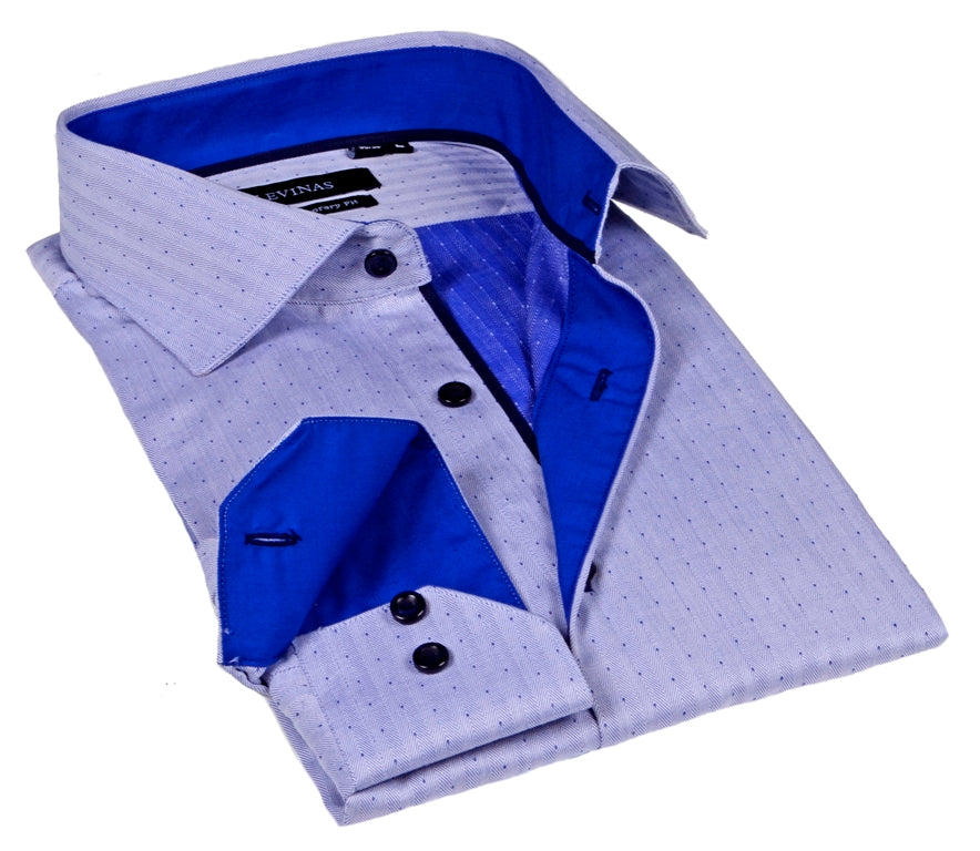 LVS Shirts - Button-Up Shirt - Contemporary Fit - Contrast trimming - final sale LEVINAS® Official