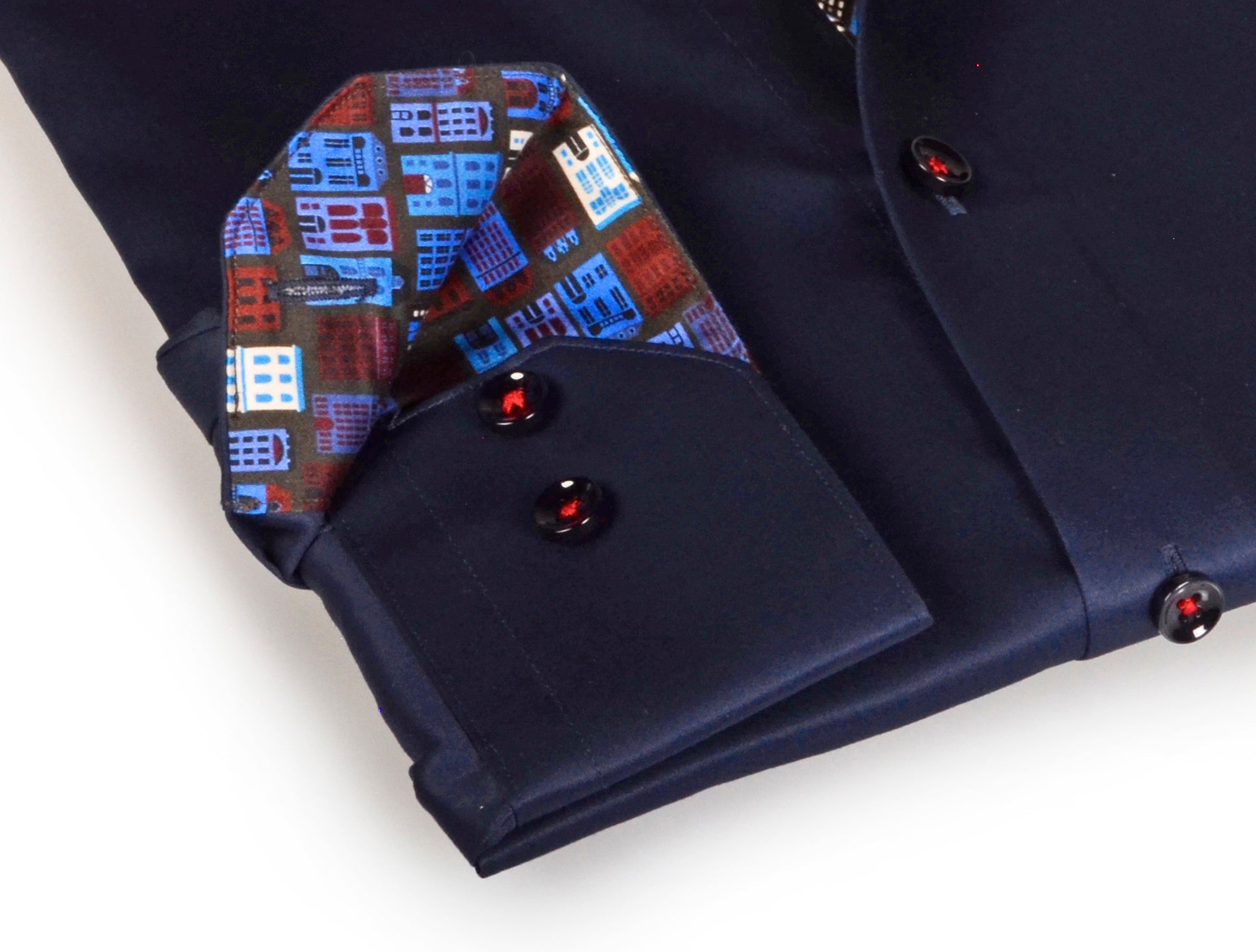 Legendary Button-Down Shirt With Contrast Details // Navy // Contemporary Fit (Regular) LEVINAS® Official
