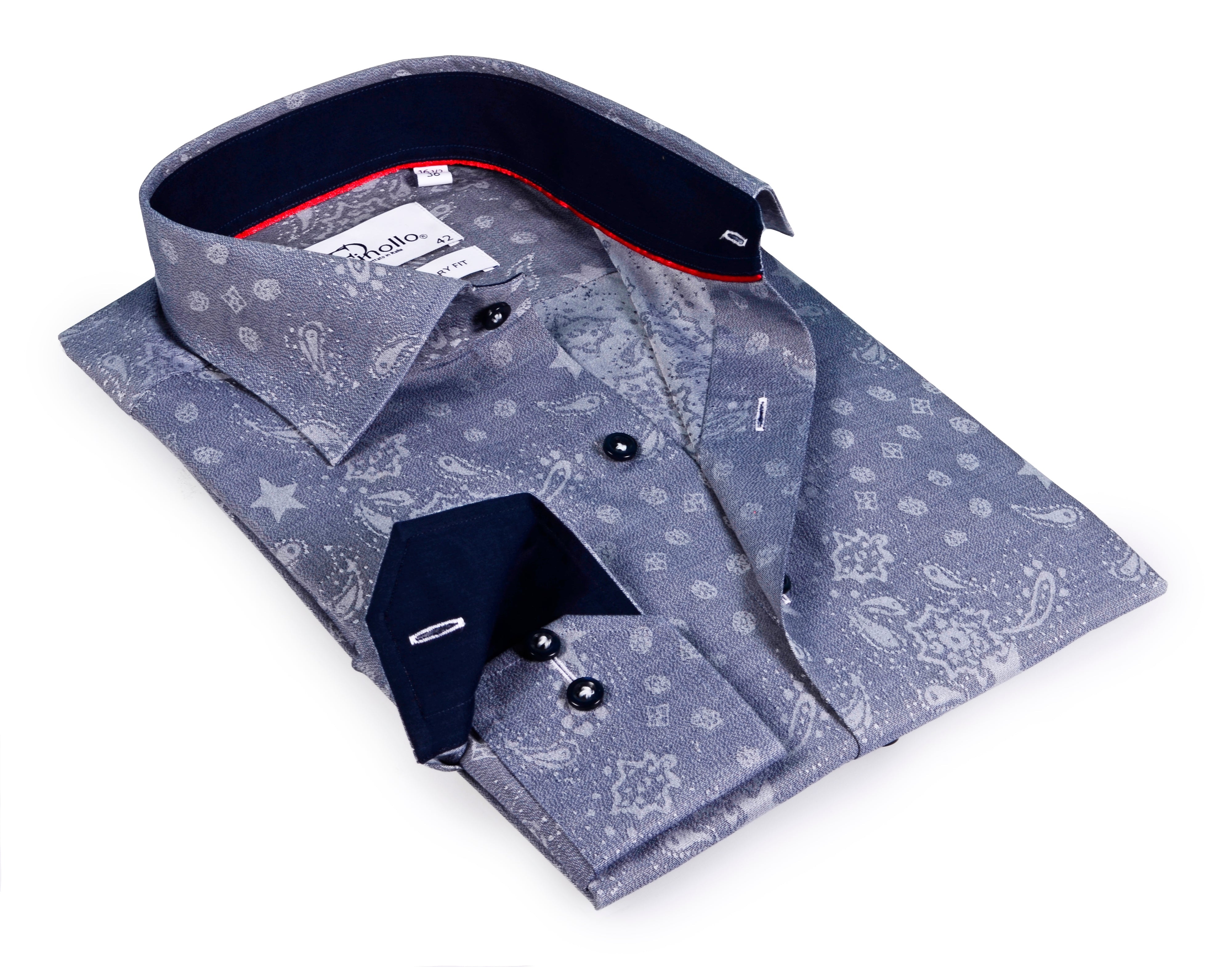 Long Sleeve Shirt with contract trimming // Dual cuffs // contemporary fit LEVINAS® Official