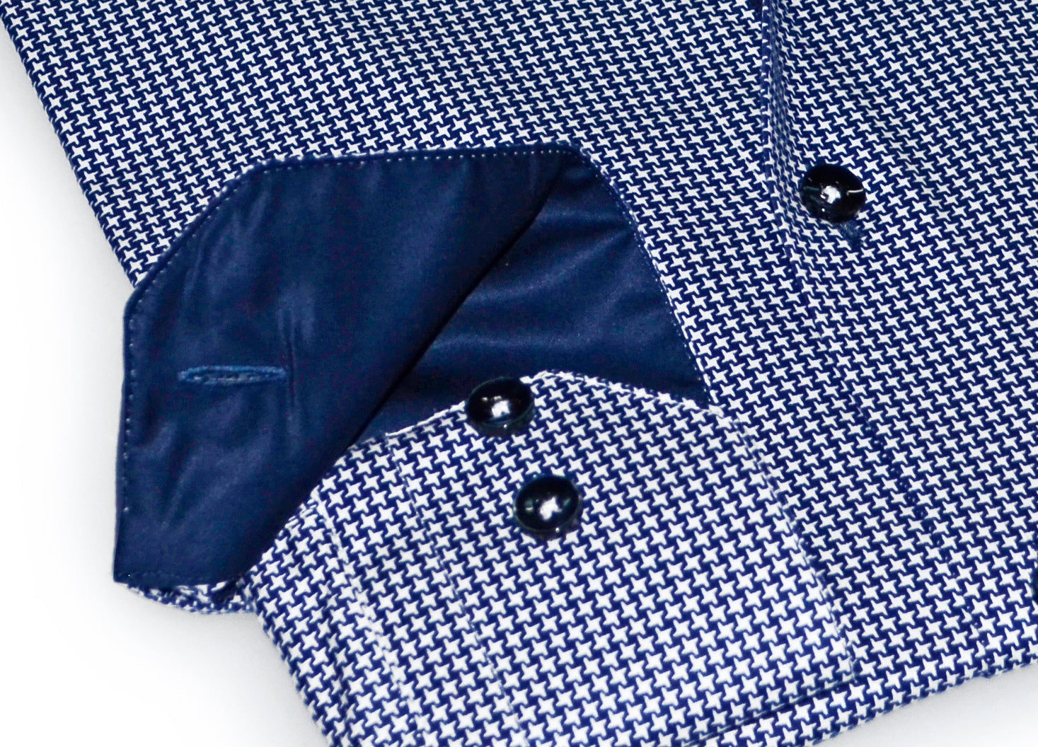 Mitch Button-Down Shirt With Contrast Details // Houndstooth // Contemporary Fit (Regular) LEVINAS® Official