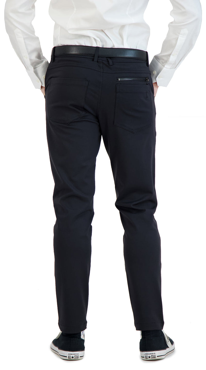NEW & UPDATED Super - Stretch Men's Chinos -Casual - Black - Performance Collection LEVINAS® Official 