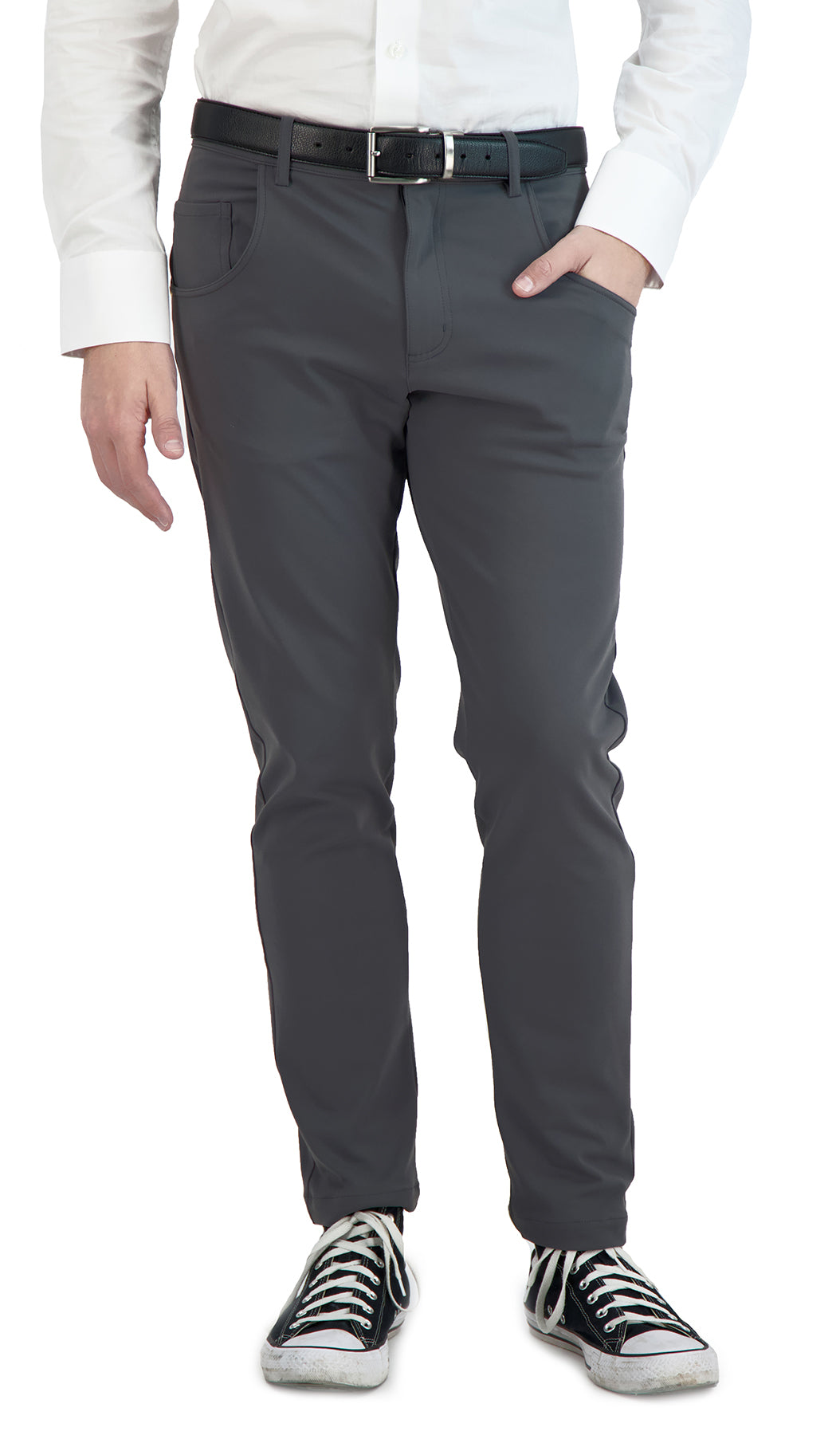 NEW & UPDATED Super - Stretch Men's Chinos -Casual - Dark Charcoal - Performance Collection LEVINAS® Official