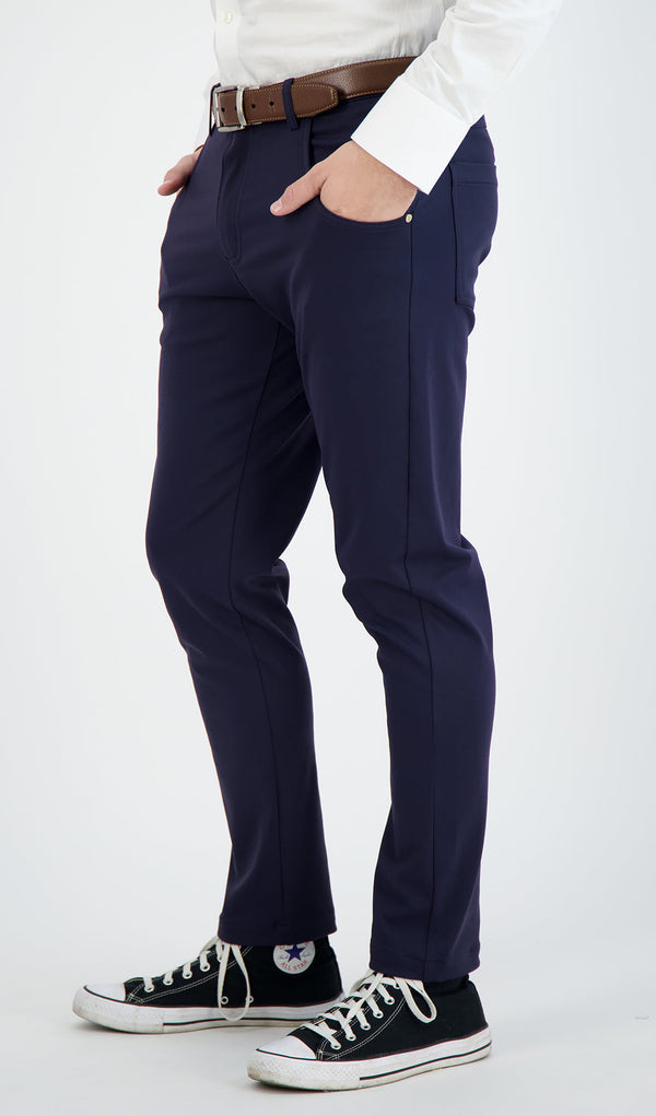 NEW & UPDATED Super - Stretch Men's Chinos -Casual - Navy - Performance Collection LEVINAS® Official 
