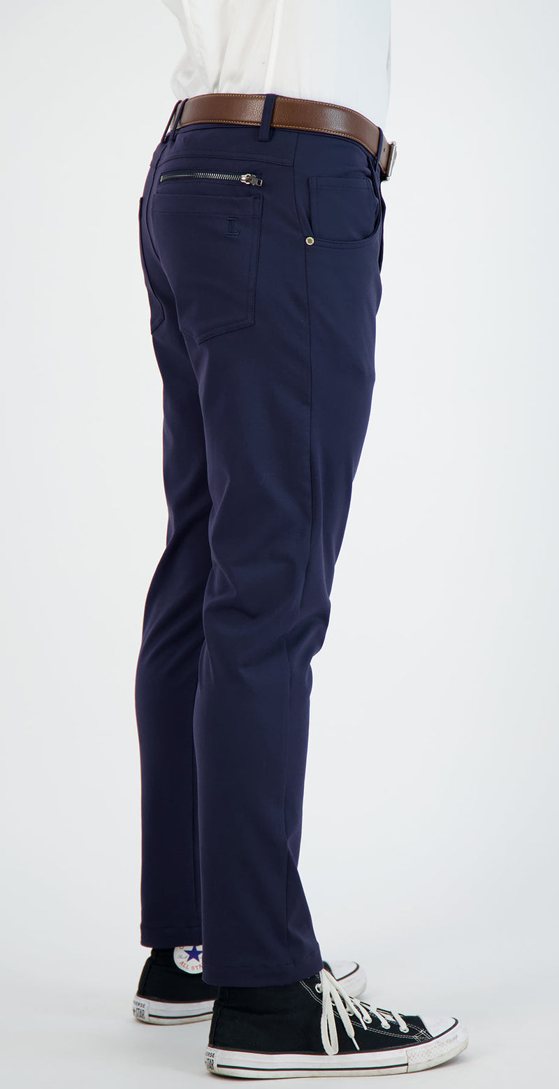 NEW & UPDATED Super - Stretch Men's Chinos -Casual - Navy - Performance Collection LEVINAS® Official 