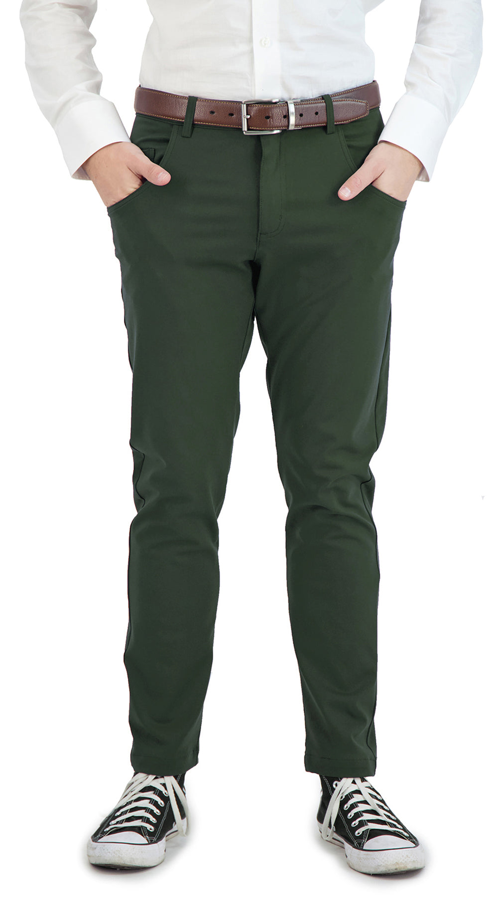 NEW & UPDATED Super - Stretch Men's Chinos -Casual - Olive - Performance Collection LEVINAS® Official