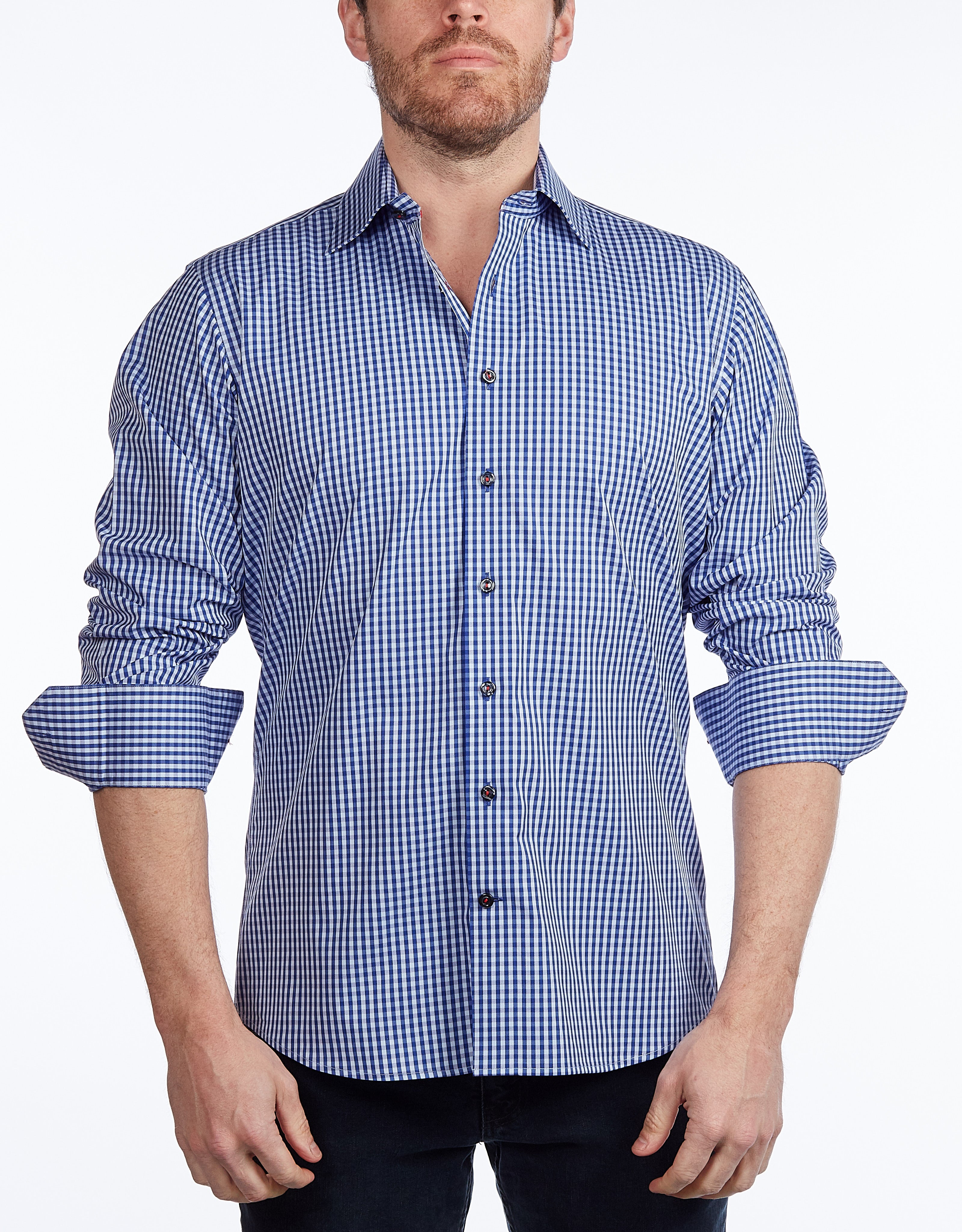 Signature Shirt // - Contemporary Fit - contrast trimming - final sale LEVINAS® Official