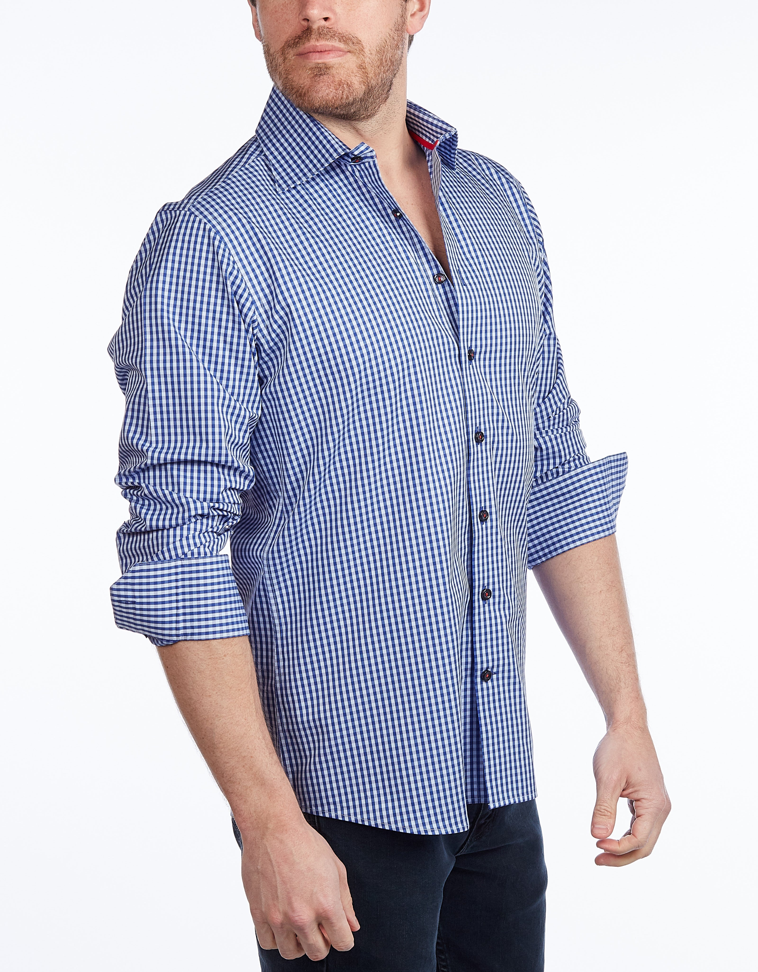 Signature Shirt // - Contemporary Fit - contrast trimming - final sale LEVINAS® Official