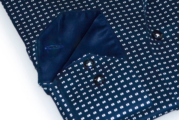 Stephen Button-Down Shirt With Contrast Details // Navy // Contemporary Fit (Regular) LEVINAS® Official 
