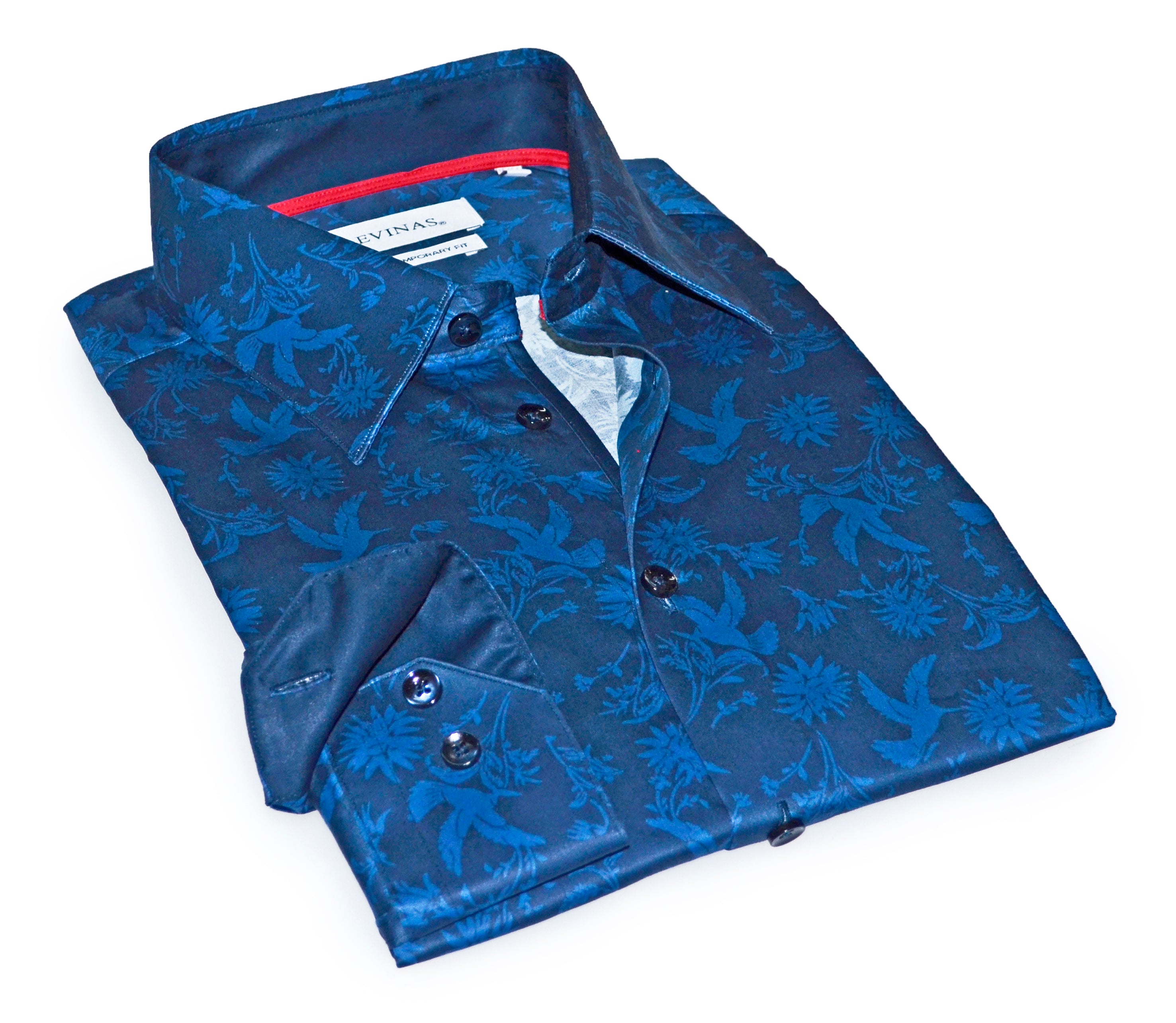 Jonny Button-Up Shirt With Contrast Details // Navy // Contemporary Fit (Regular)- final sale