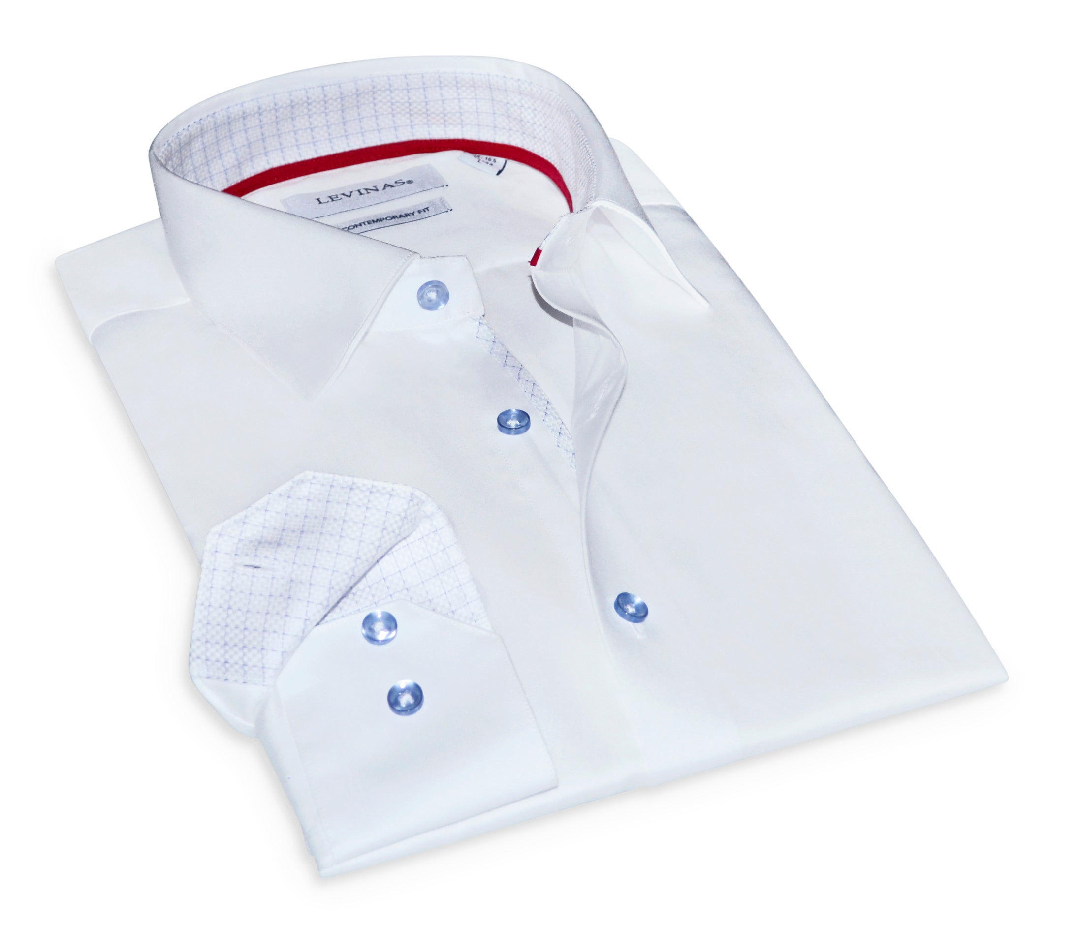 Oliver Button-Up Shirt With Contrast Details // White // Contemporary Fit (Regular) (Copy)