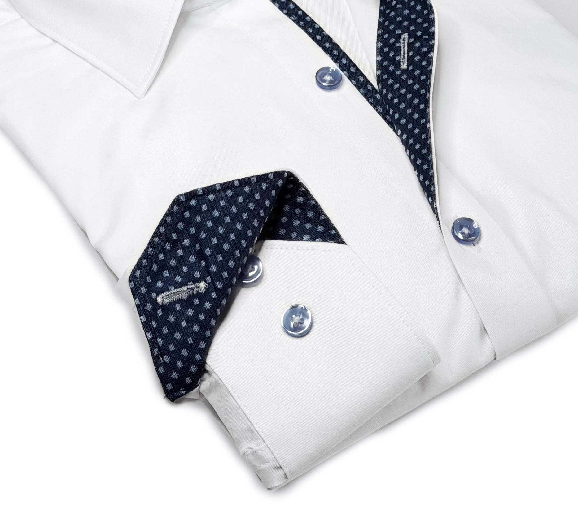 George Button-Up Shirt With Contrast Details // White // Contemporary Fit (Regular)