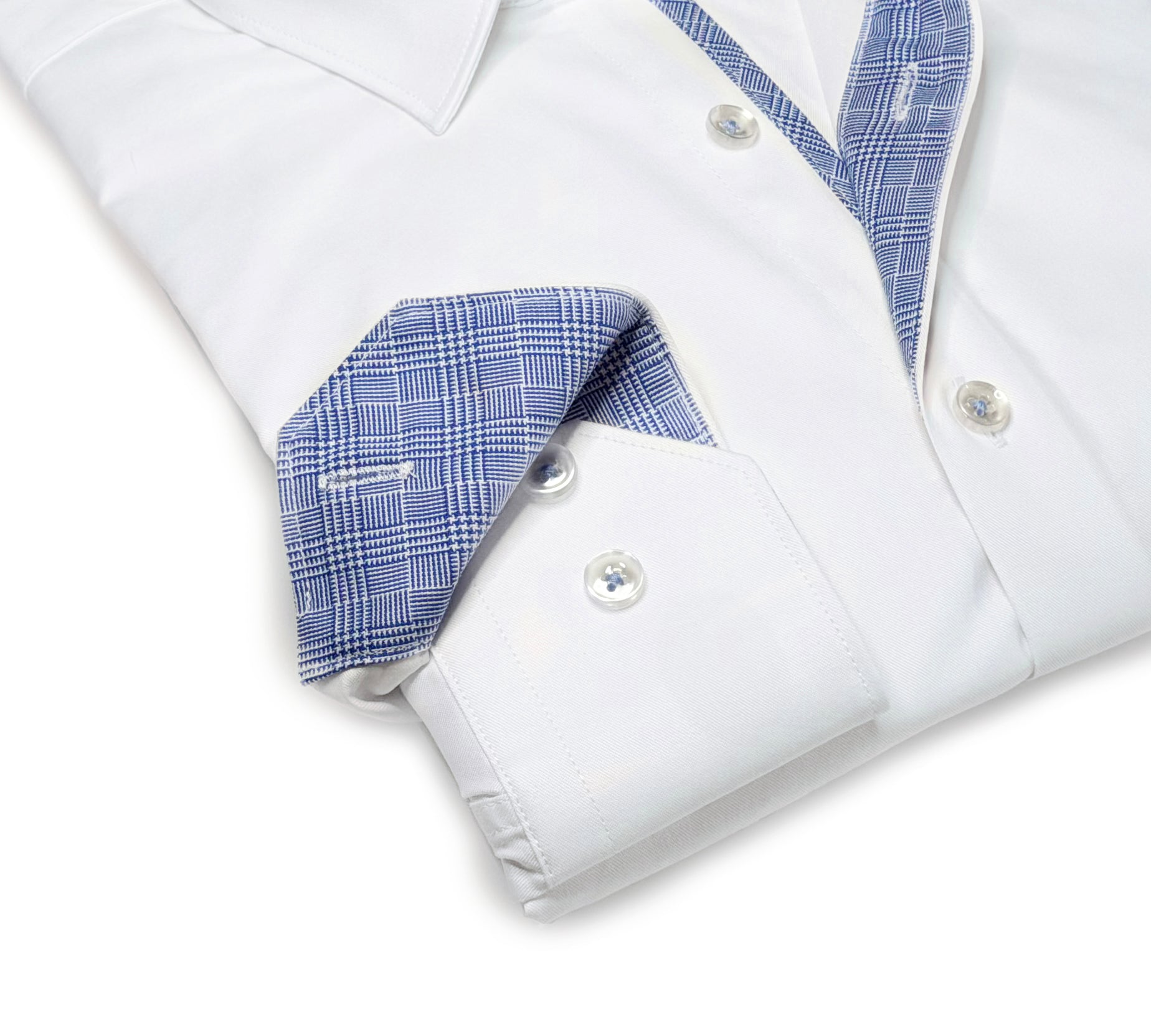 Bill Button-Up Shirt With Contrast Details // White // Contemporary Fit (Regular)