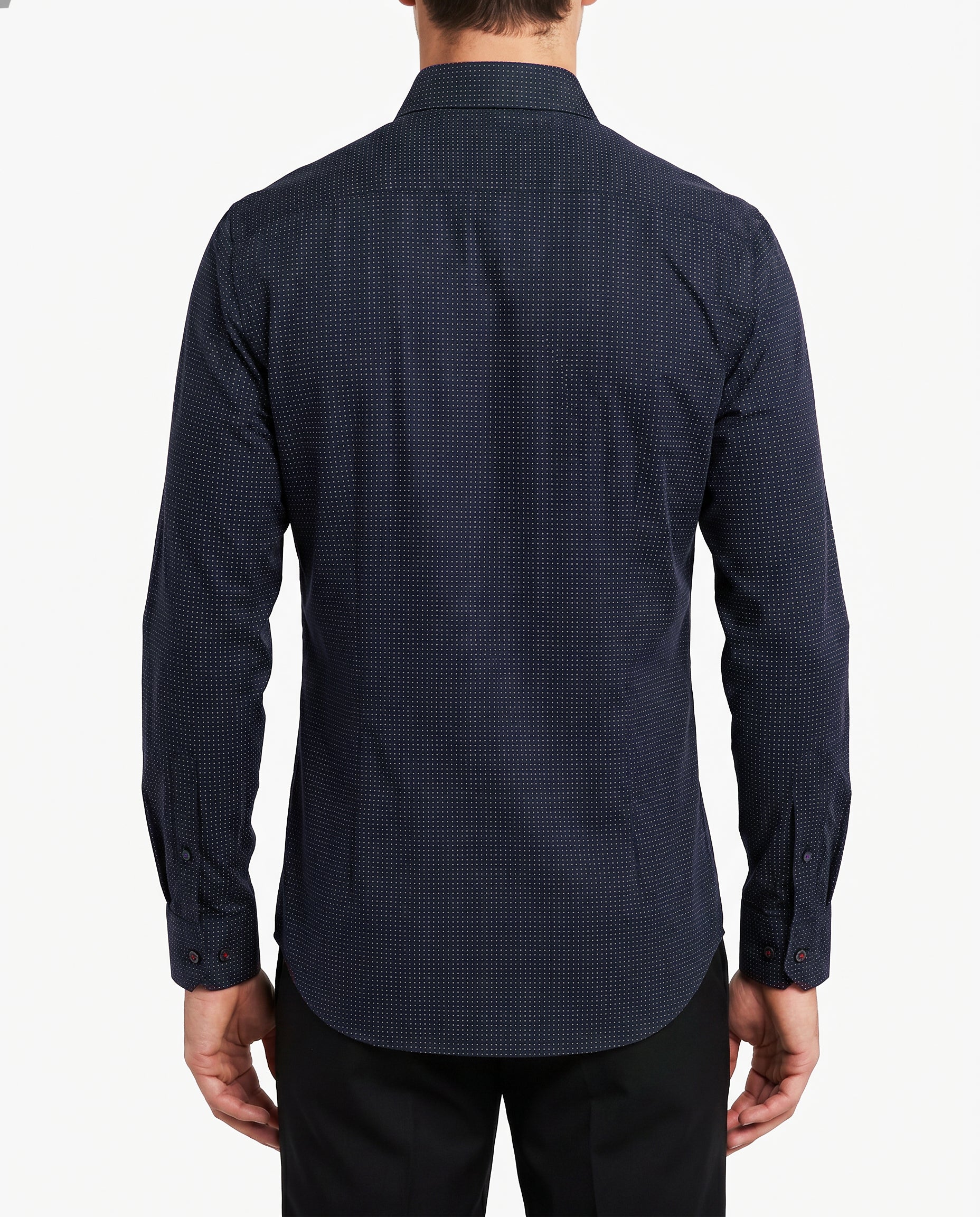 Liam Button-Up Shirt With Contrast Details // Navy // Contemporary Fit (Regular)