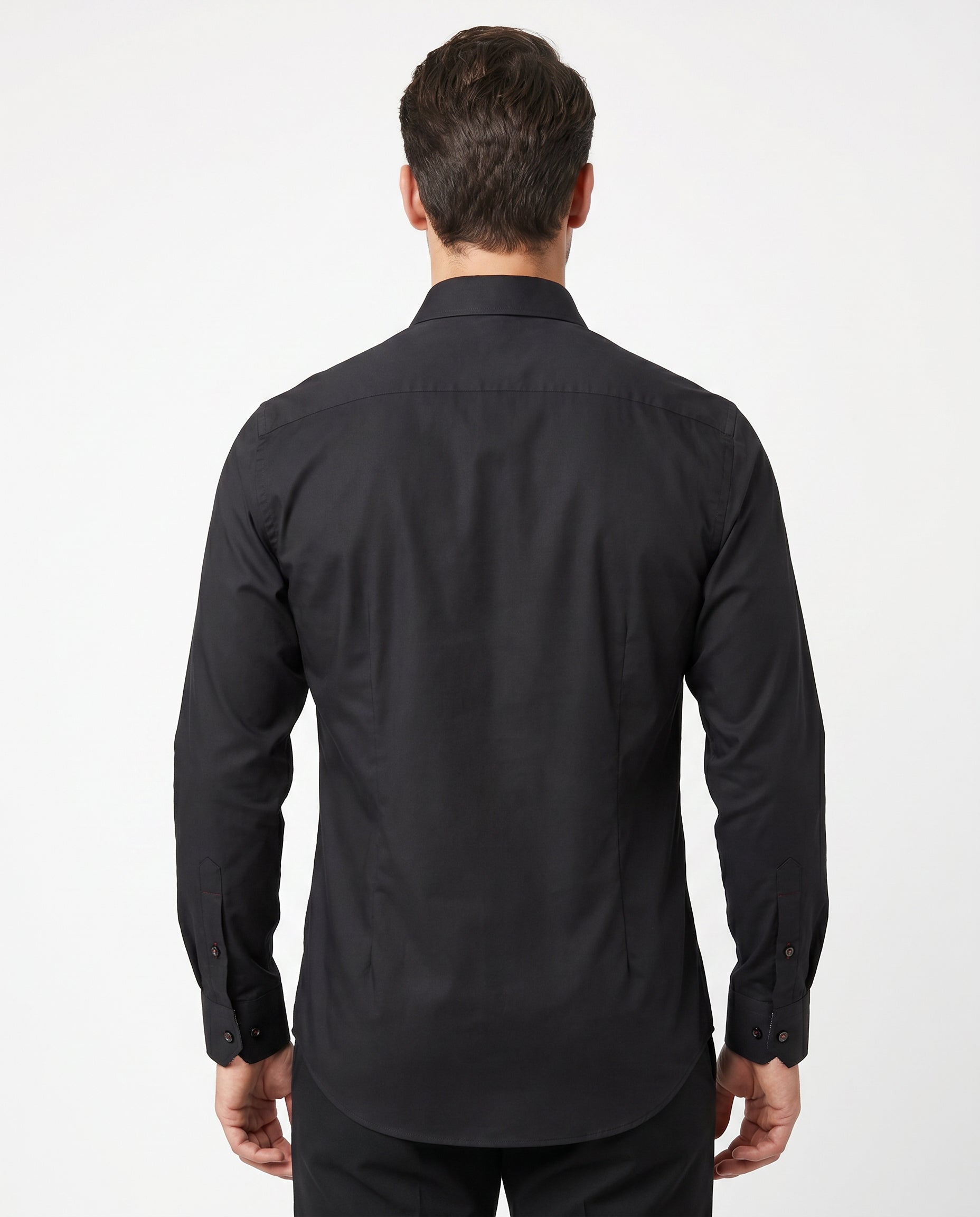 Cameron Button-Up Shirt With Contrast Details // Black // Contemporary Fit (Regular)
