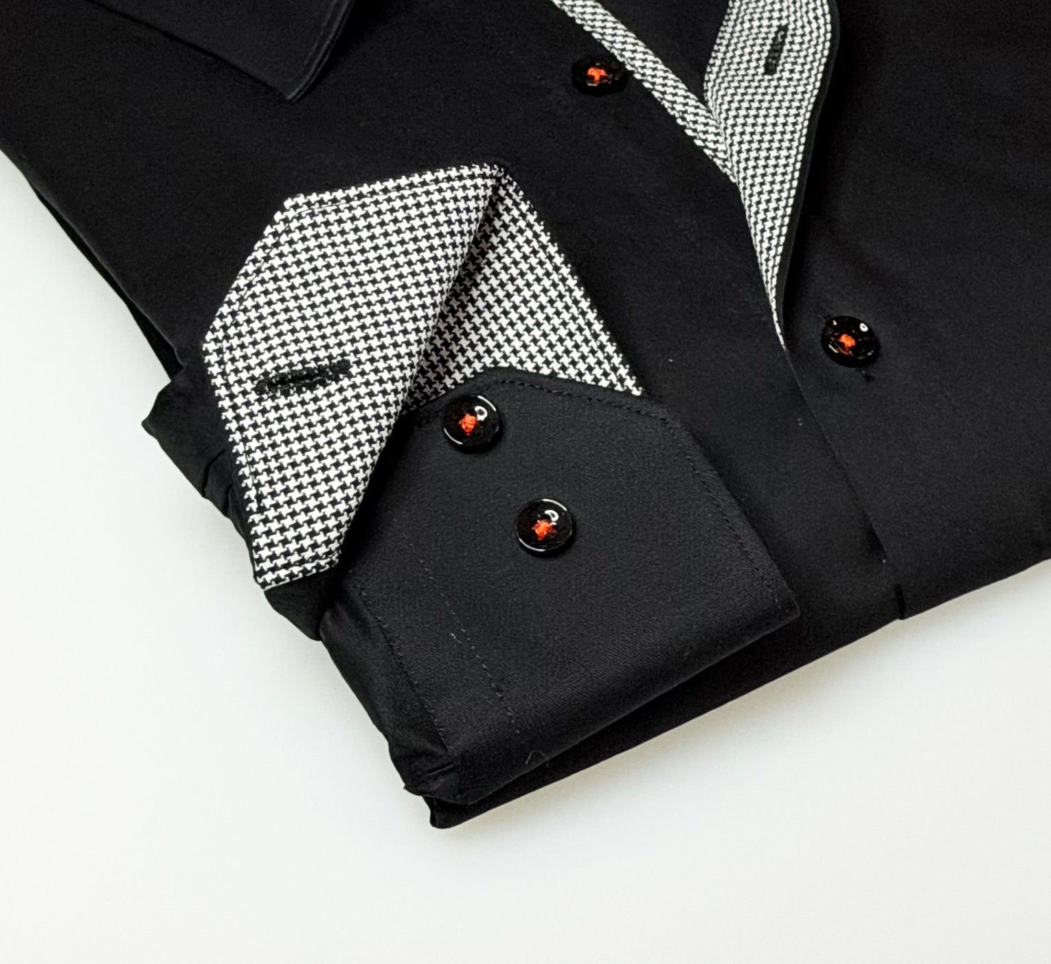 Cameron Button-Up Shirt With Contrast Details // Black // Contemporary Fit (Regular)