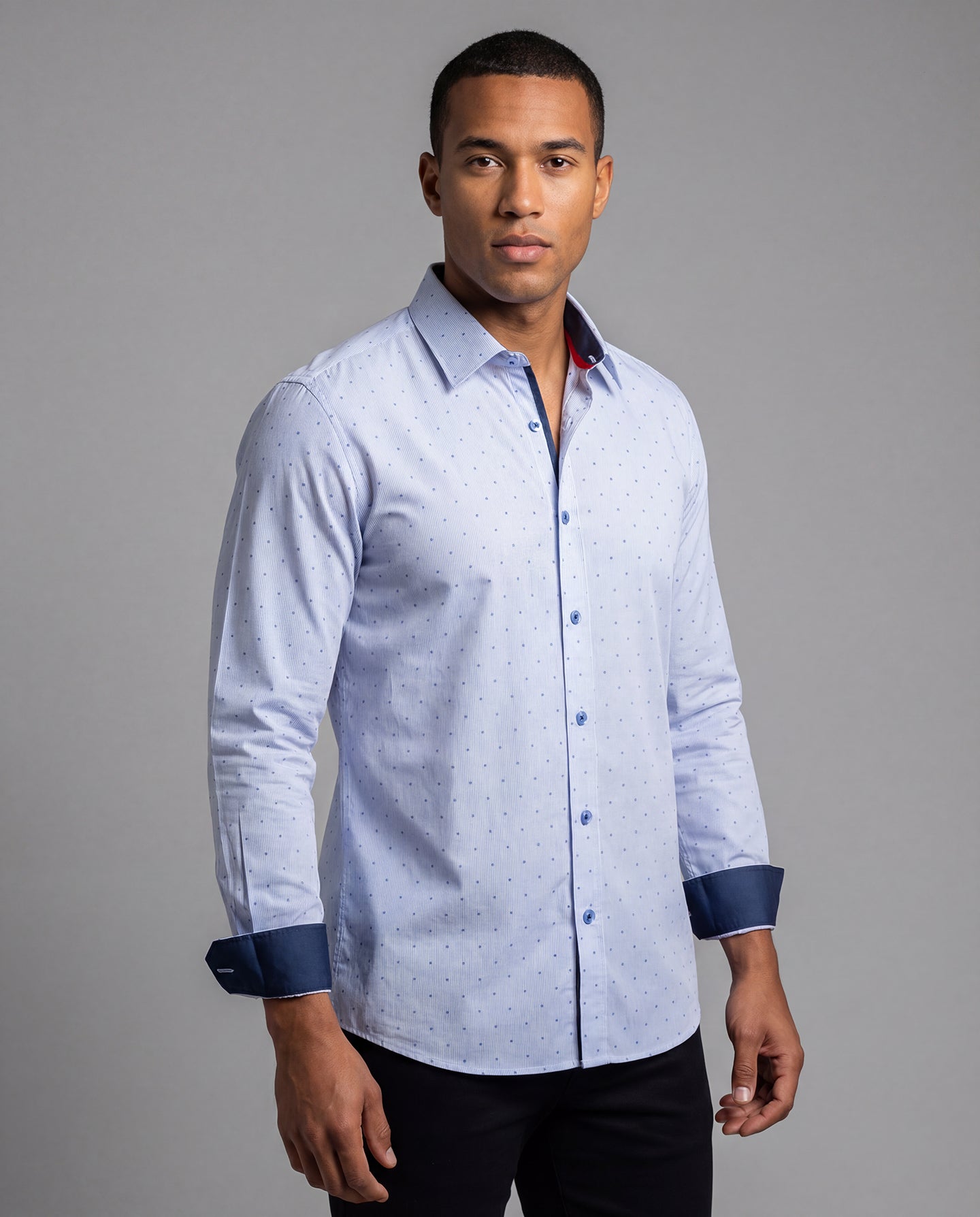 Jordan Button-Up Shirt With Contrast Details // Navy Stripe // Contemporary Fit (Regular)