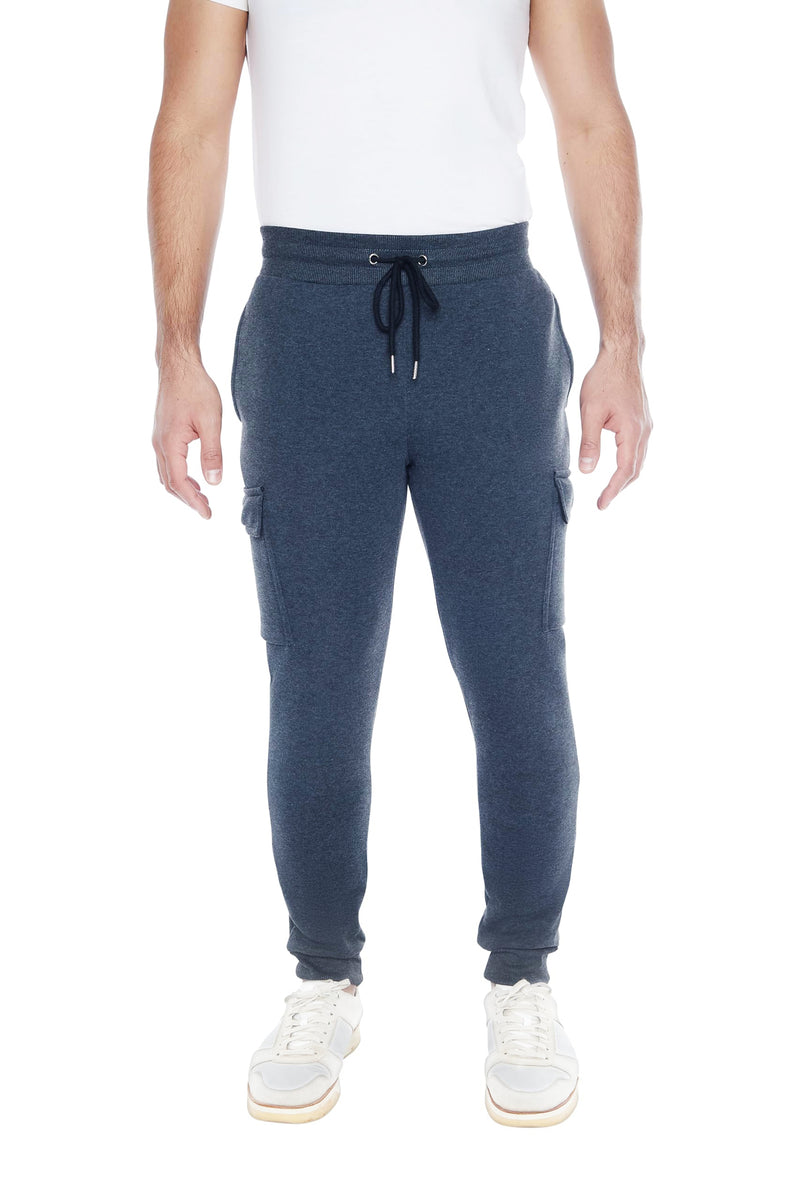 Men's 3-Pack Active Athletic Workout Sweatpants with Cargo Pockets and Drawstring