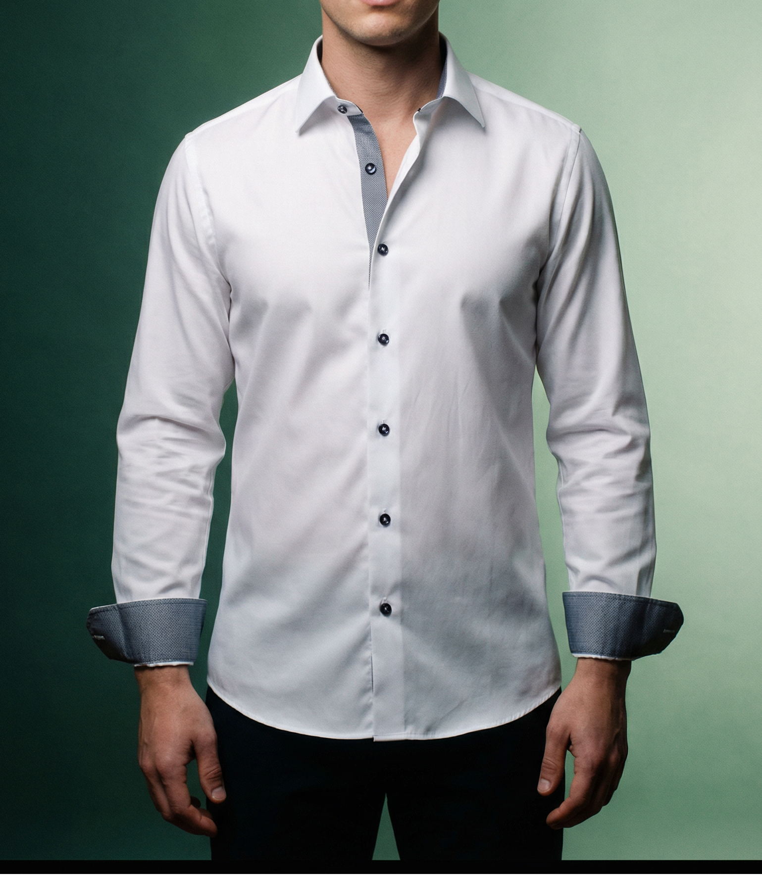 Joseph Button-Up Shirt With Contrast Details // White // Contemporary Fit (Regular)