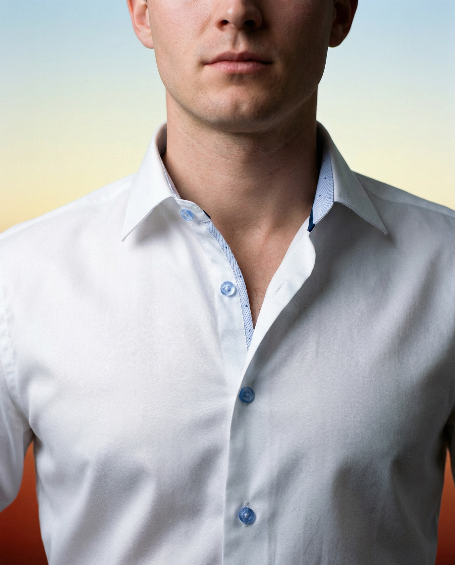 Gordon Button-Up Shirt With Contrast Details // White // Contemporary Fit (Regular)