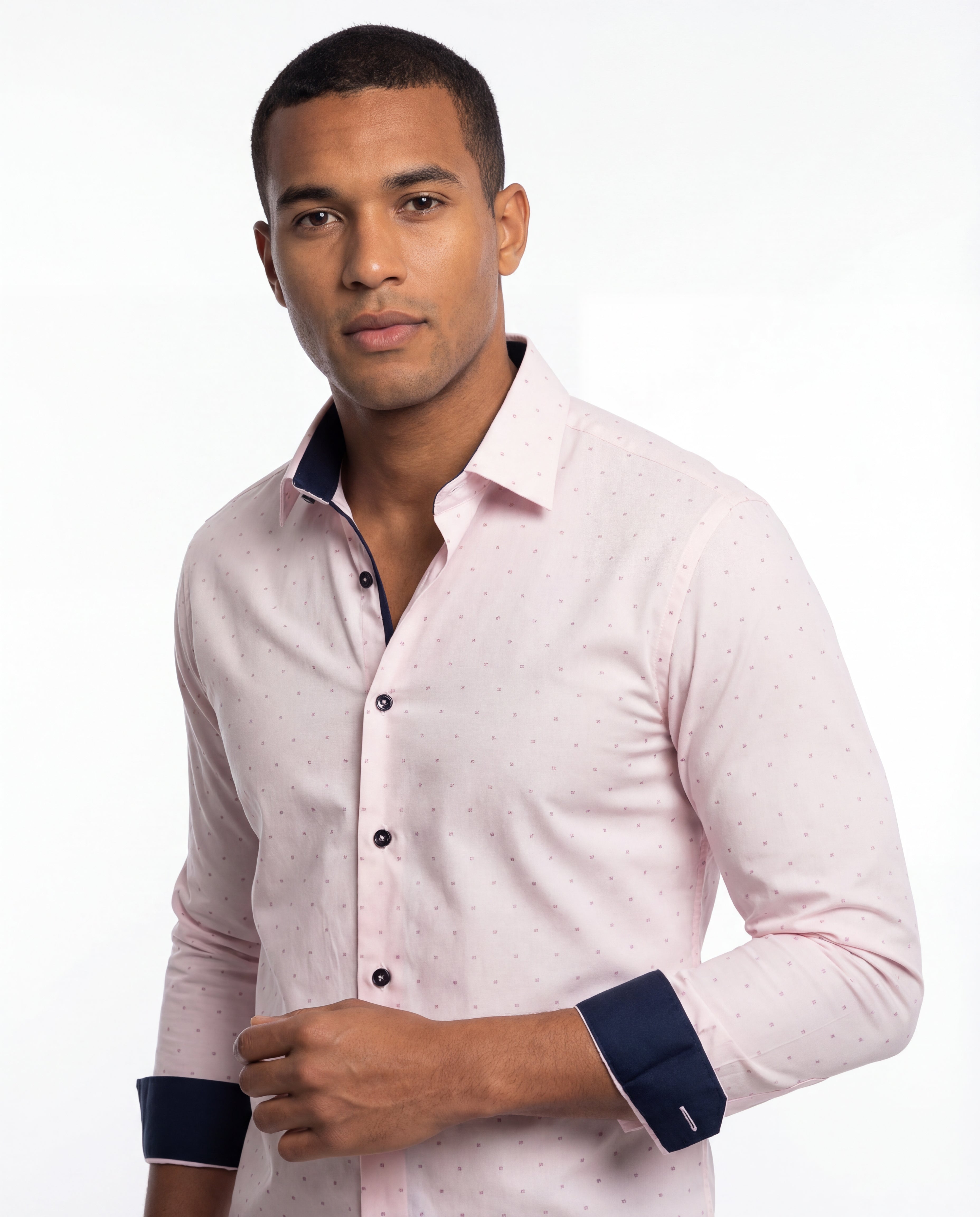 George Button-Up Shirt With Contrast Details // Pink // Contemporary Fit (Regular)