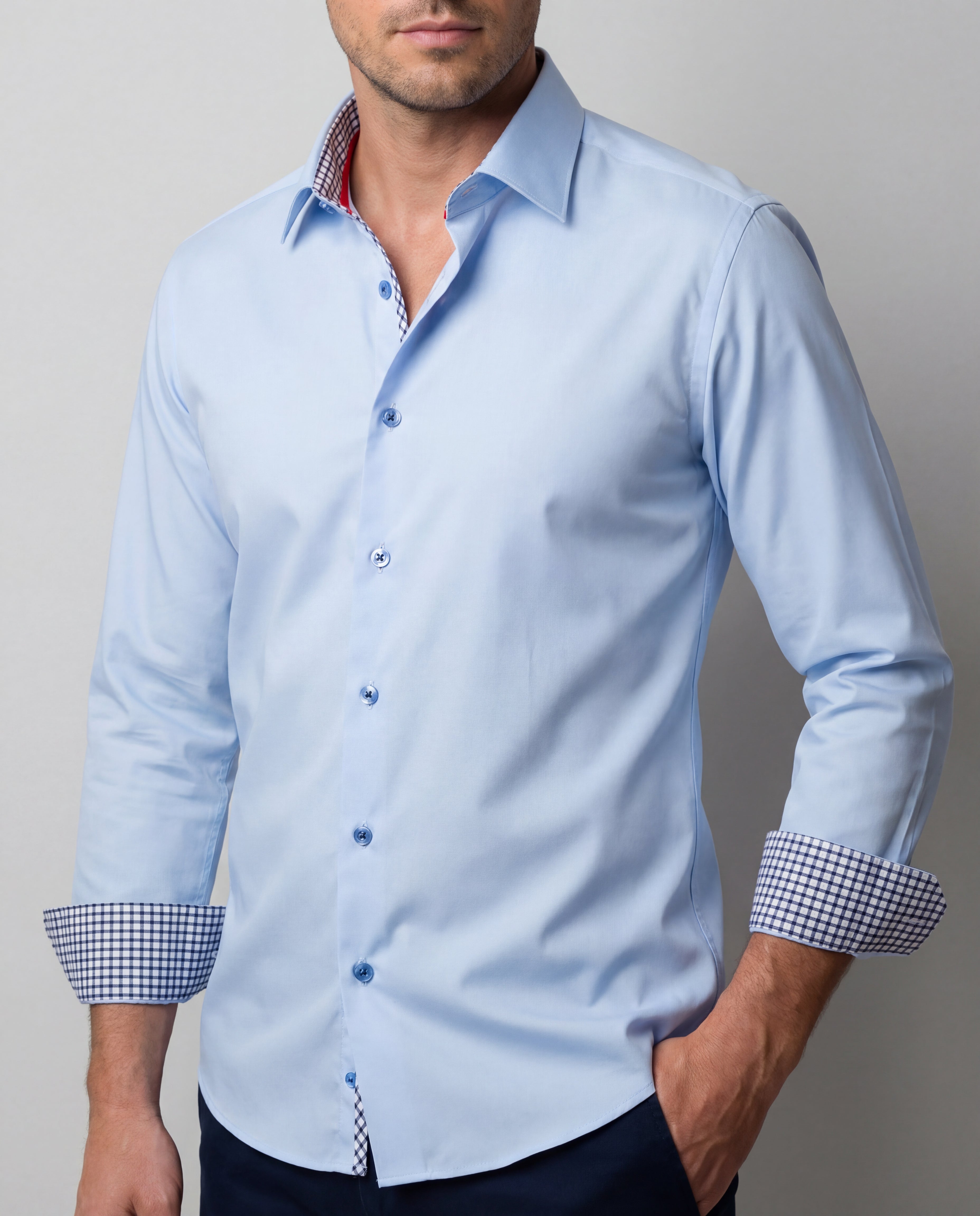 Daniel Button-Up Shirt With Contrast Details // Blue // Contemporary Fit (Regular)