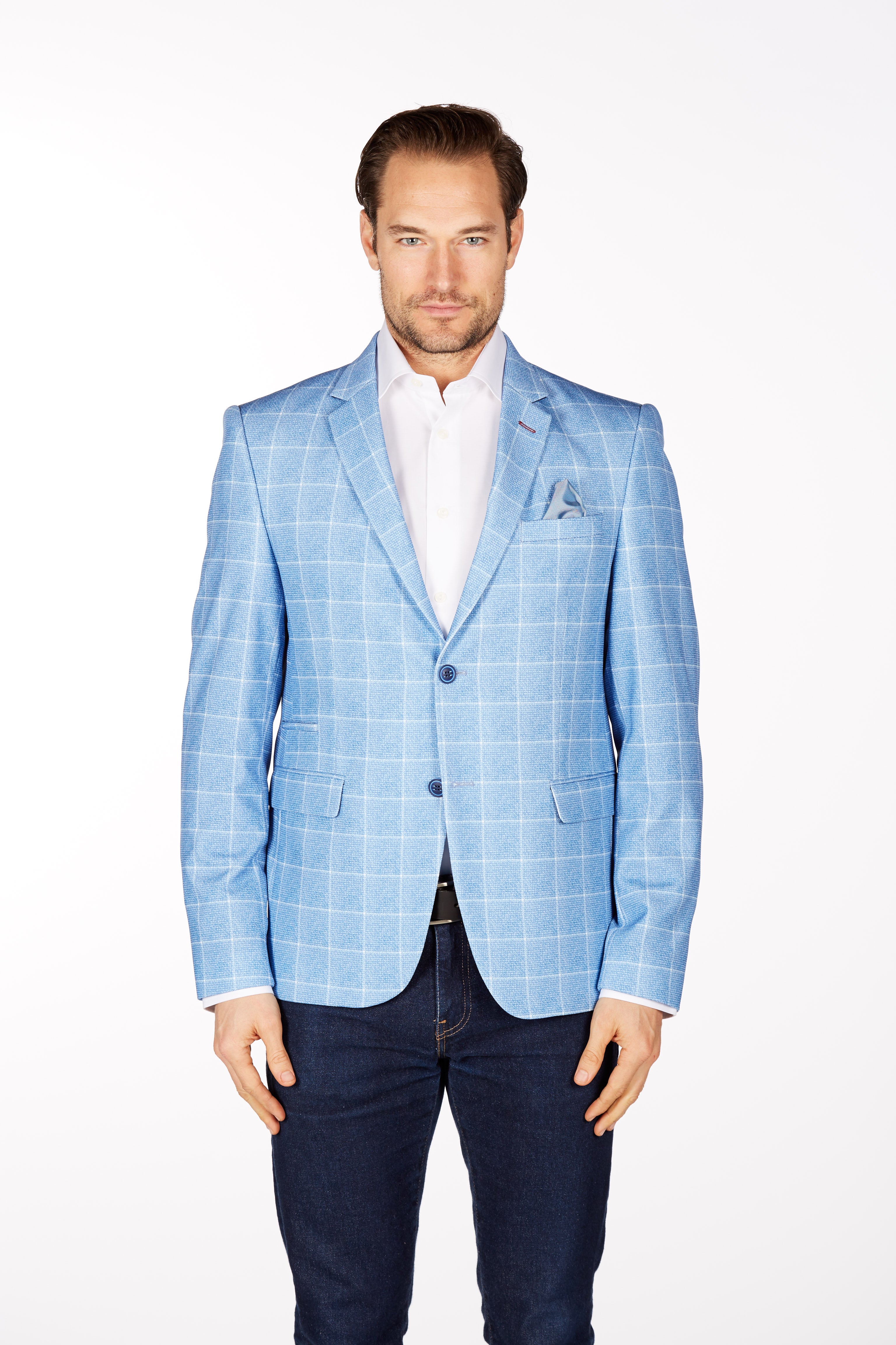 Wrinkle-Resistant Blazer - Slim Fit - Lt Blue