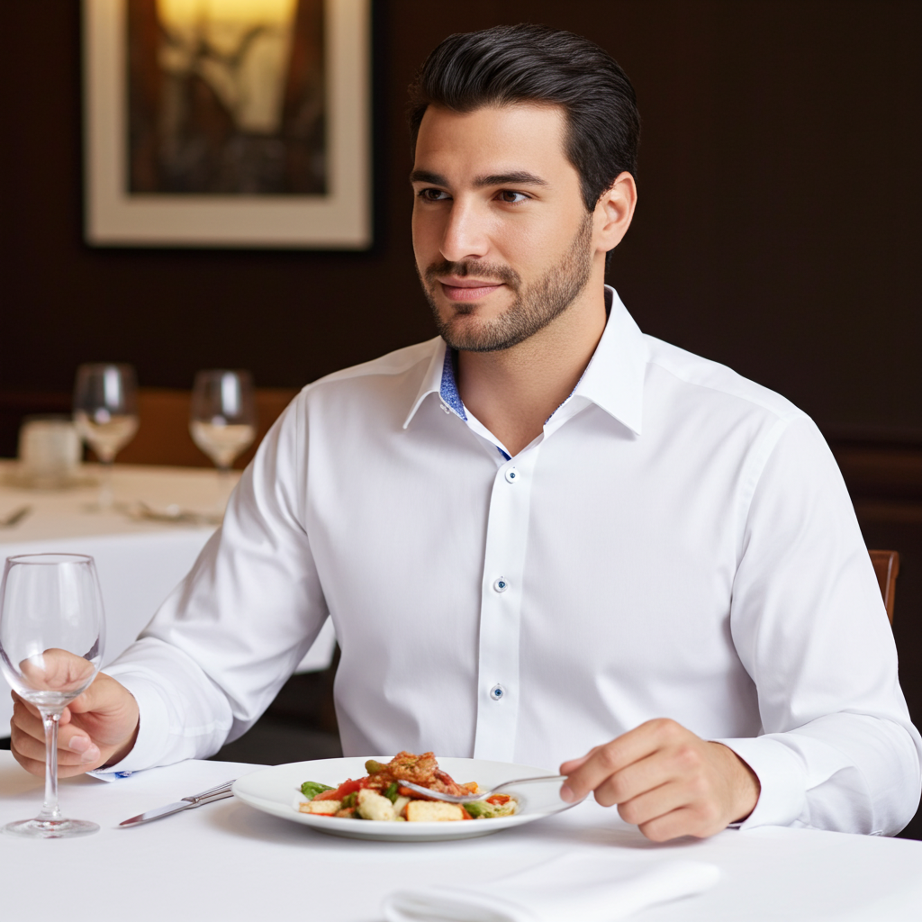 Robert Button-Up Shirt With Contrast Details // White // Contemporary Fit (Regular)