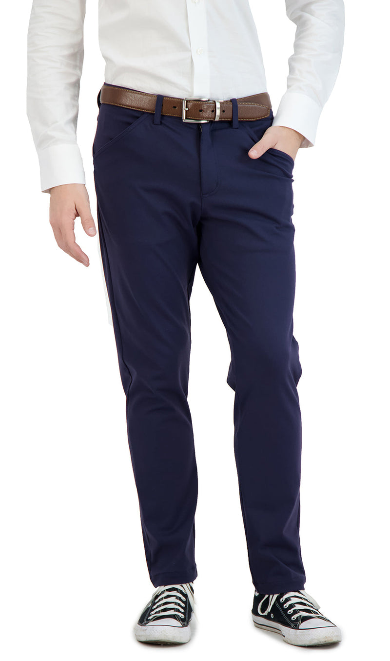 All Day, Everyday Super - Stretch Men's Pants - Business Casual - Navy - Performance Collection LEVINAS® Official 