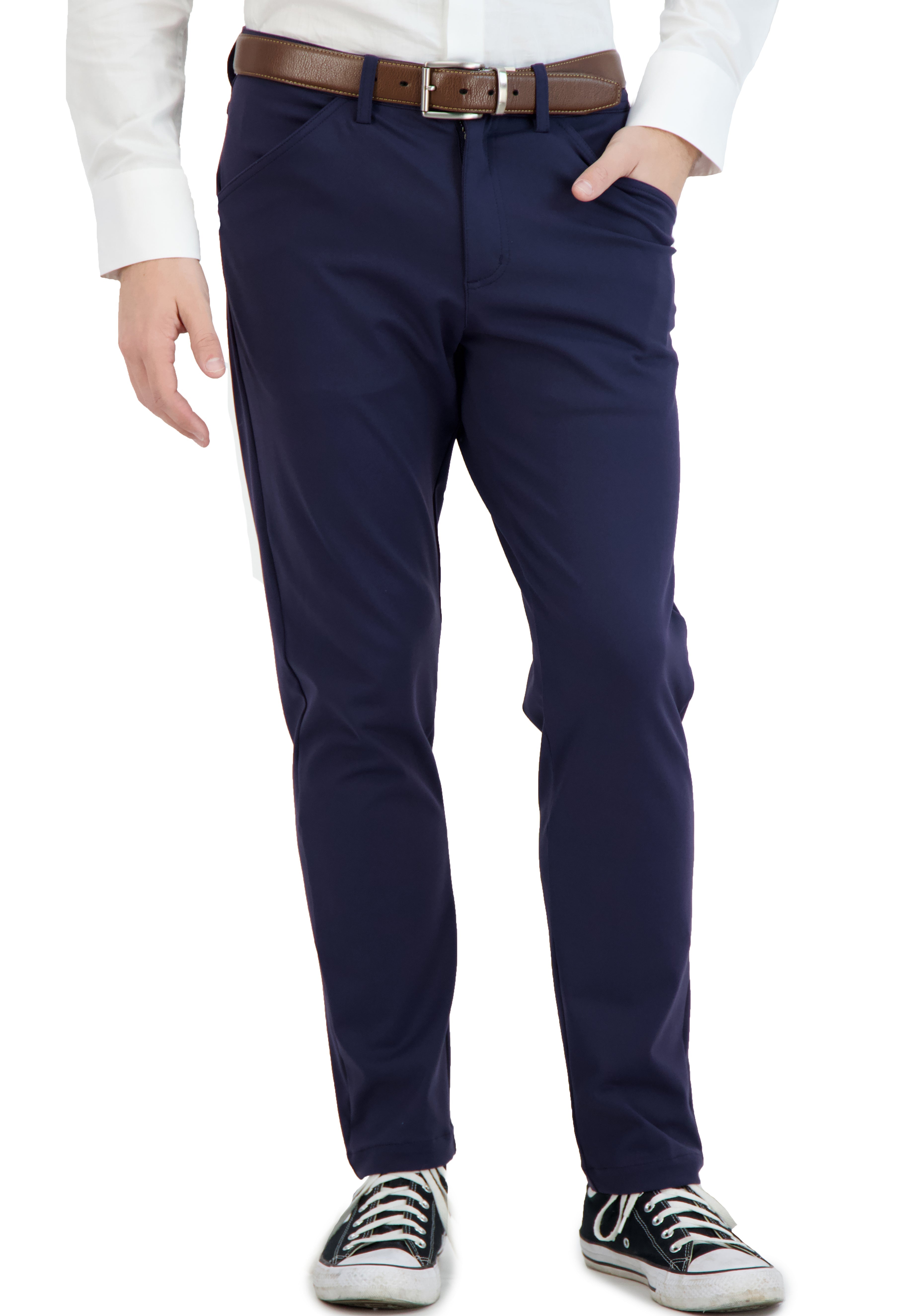 All Day, Everyday Super - Stretch Men's Pants - Business Casual - Navy - Performance Collection LEVINAS® Official 