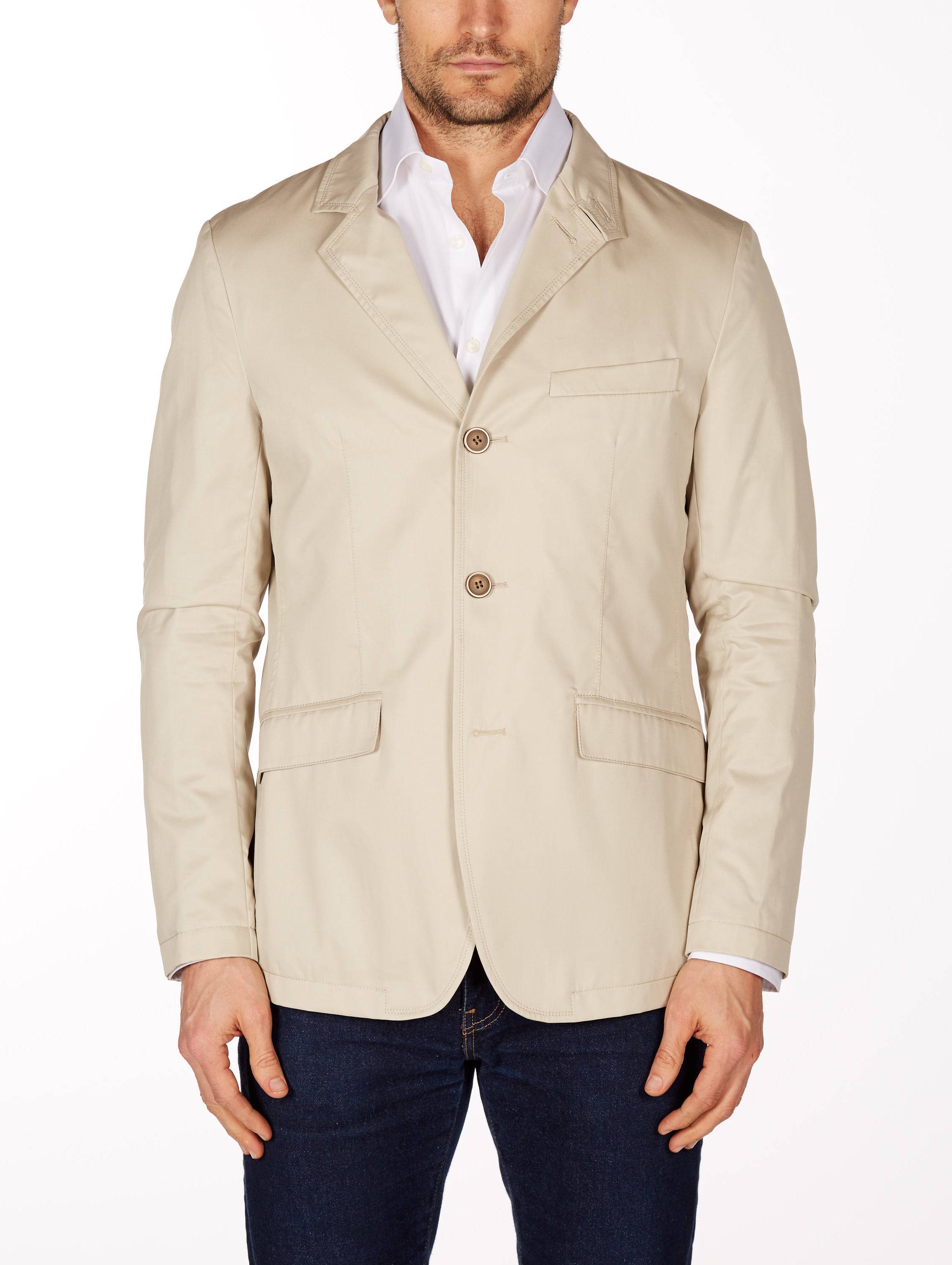 Blazer I 100% Cotton - Slim Fit - Beige LEVINAS® Official 