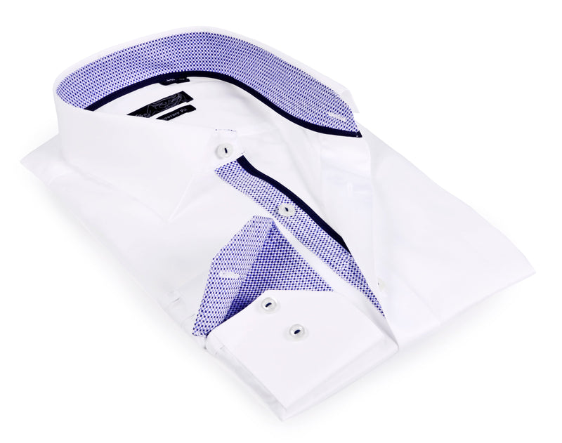 Boy's long sleeve shirt with contrast details inside the collar, cuff and the placket. LEVINAS® Official 