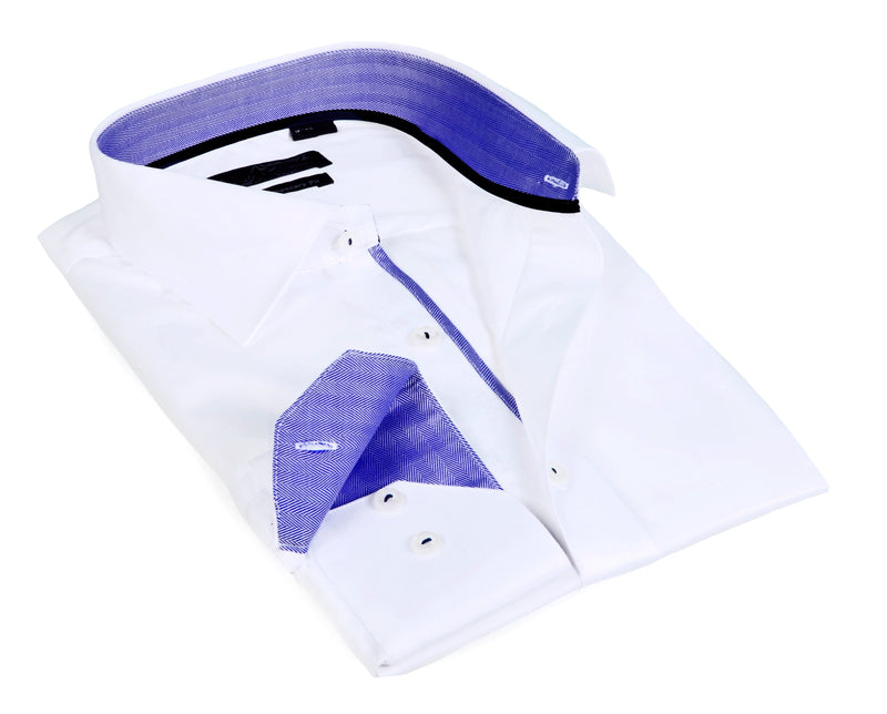 Boy's long sleeve shirt with contrast details inside the collar, cuff and the placket. LEVINAS® Official 