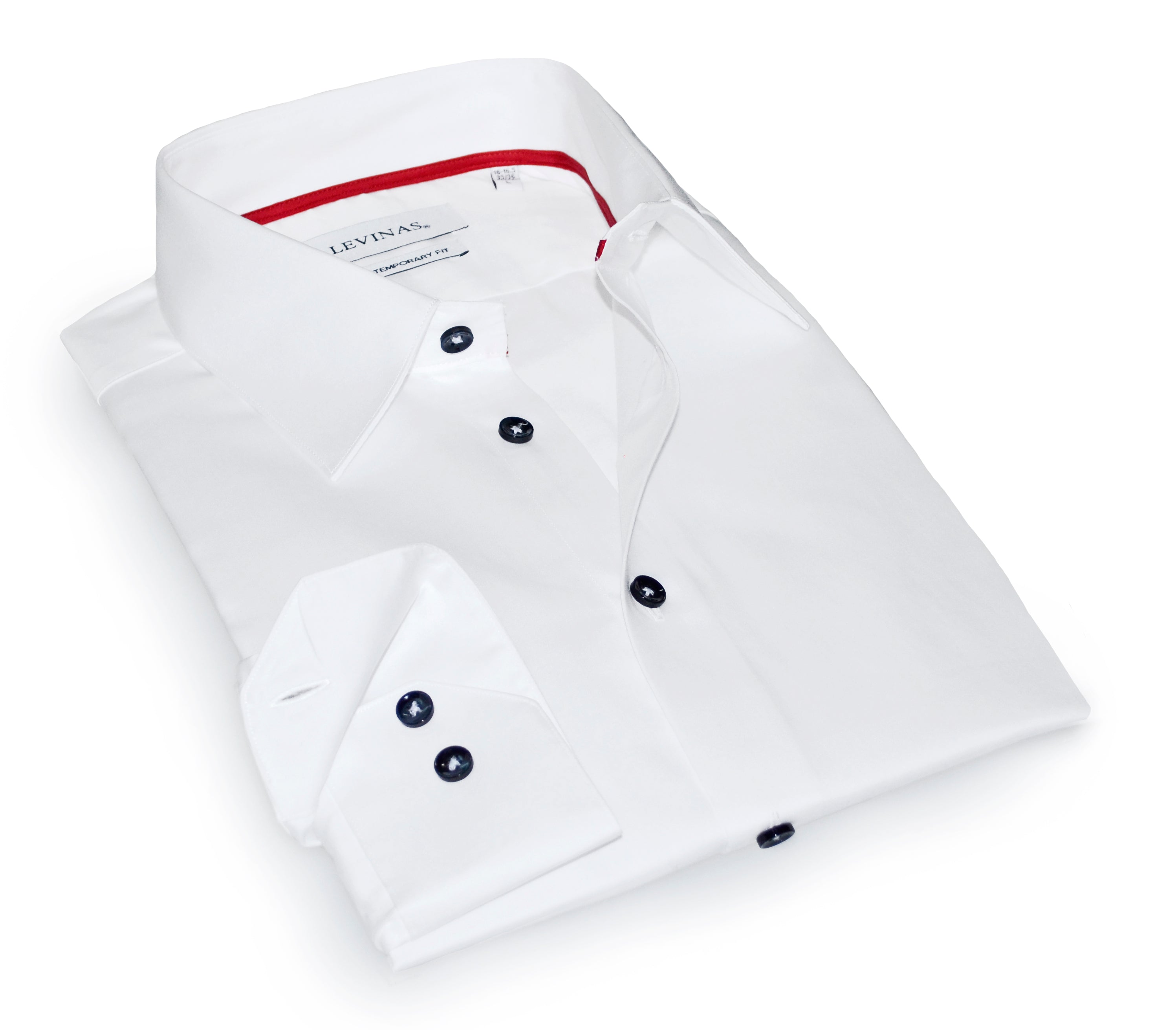 Business - Casual Button-Down Shirt // White // Contemporary Fit (Regular) LEVINAS® Official 