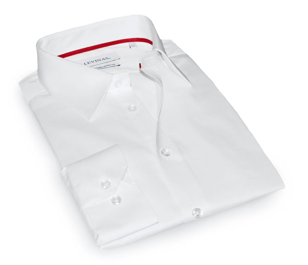 Business - Casual Button-Down Shirt // White // Contemporary Fit (Regular) LEVINAS® Official 